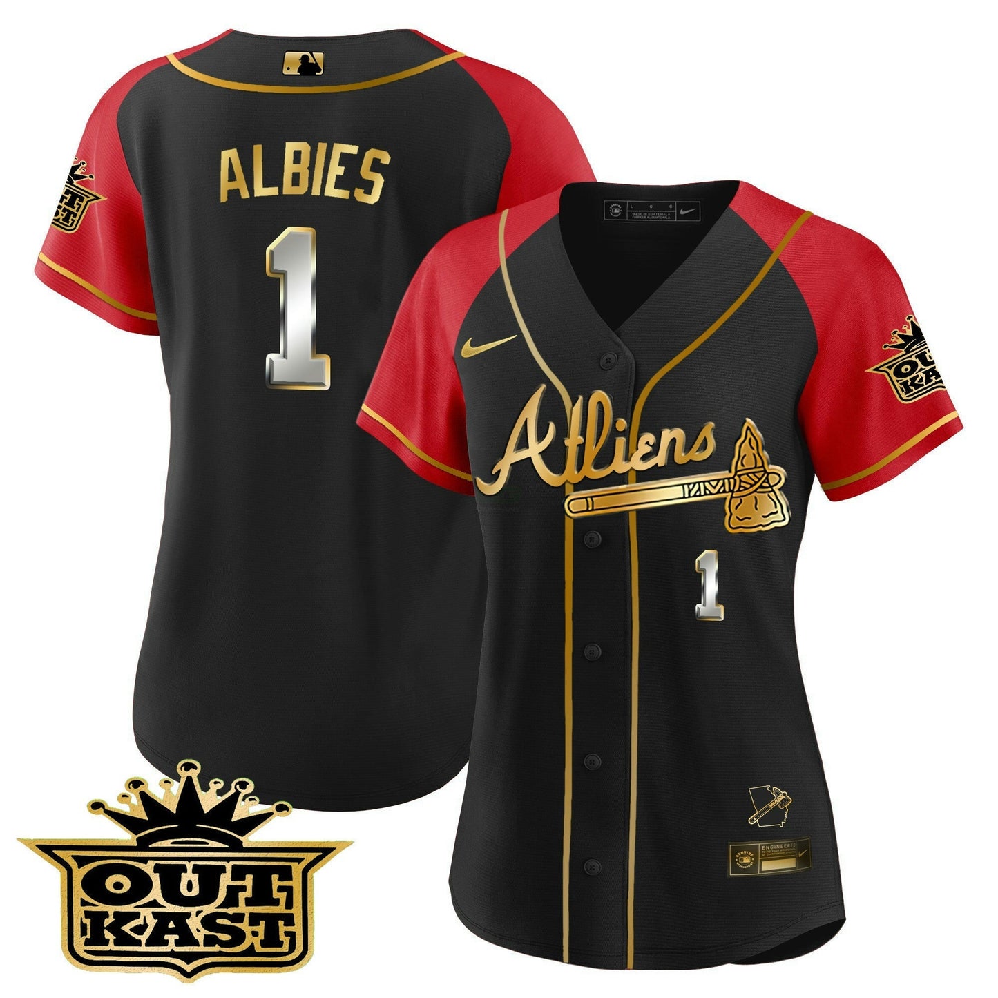 Camisa MLB Women’s Atlanta Atliens Gold Alternativa Jersey