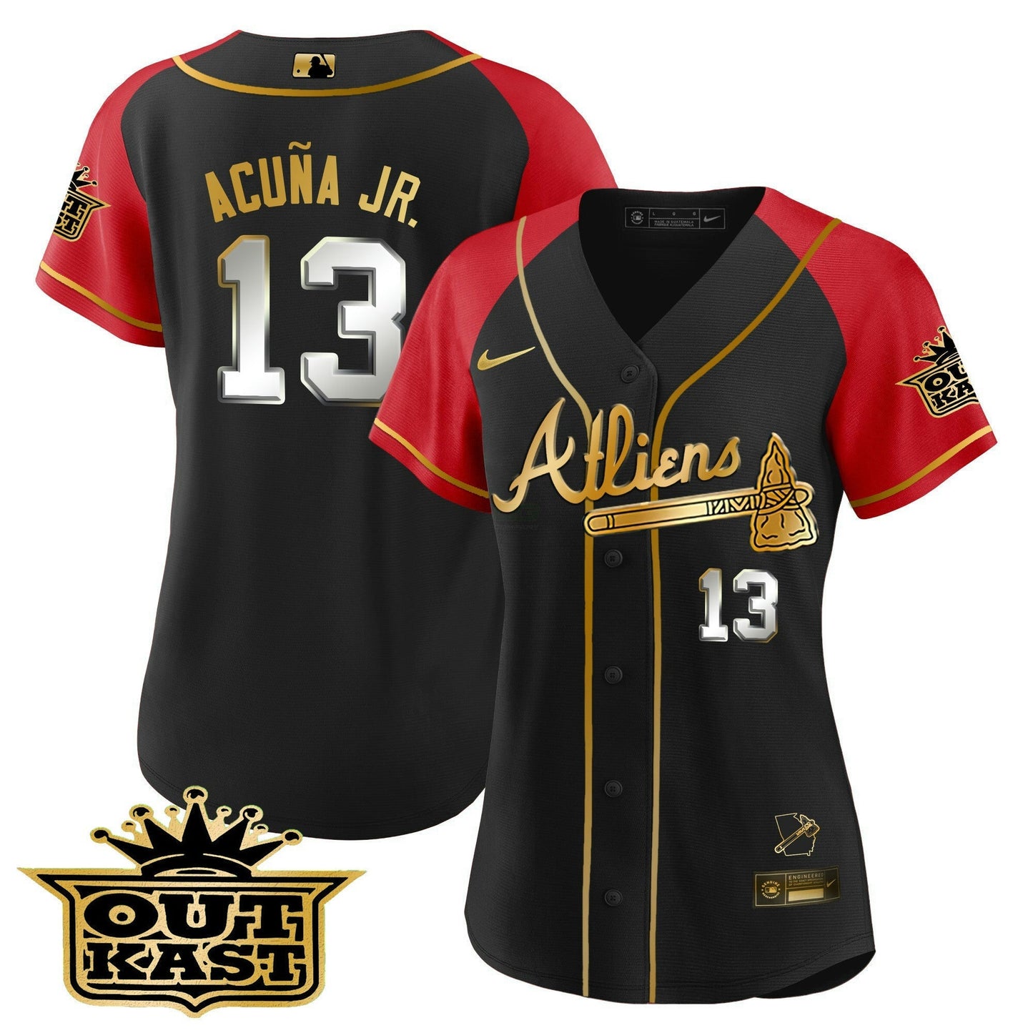 Camisa MLB Women’s Atlanta Atliens Gold Alternativa Jersey