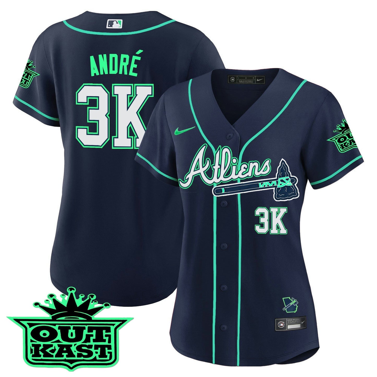 Camisa MLB Women’s Atlanta Atliens Jersey – Galaxy Version – Stitched