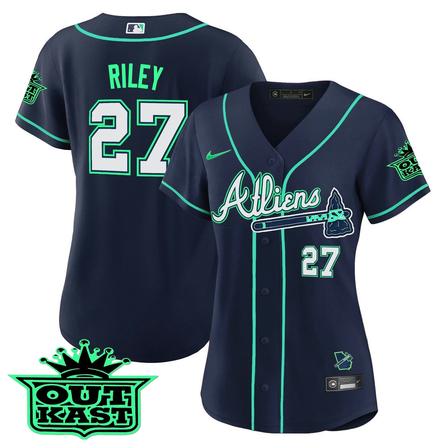 Camisa MLB Women’s Atlanta Atliens Jersey – Galaxy Version – Stitched
