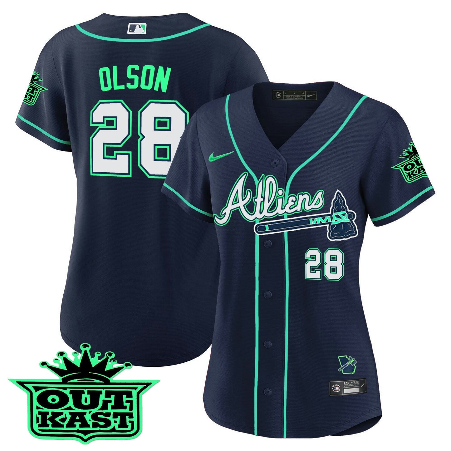 Camisa MLB Women’s Atlanta Atliens Jersey – Galaxy Version – Stitched