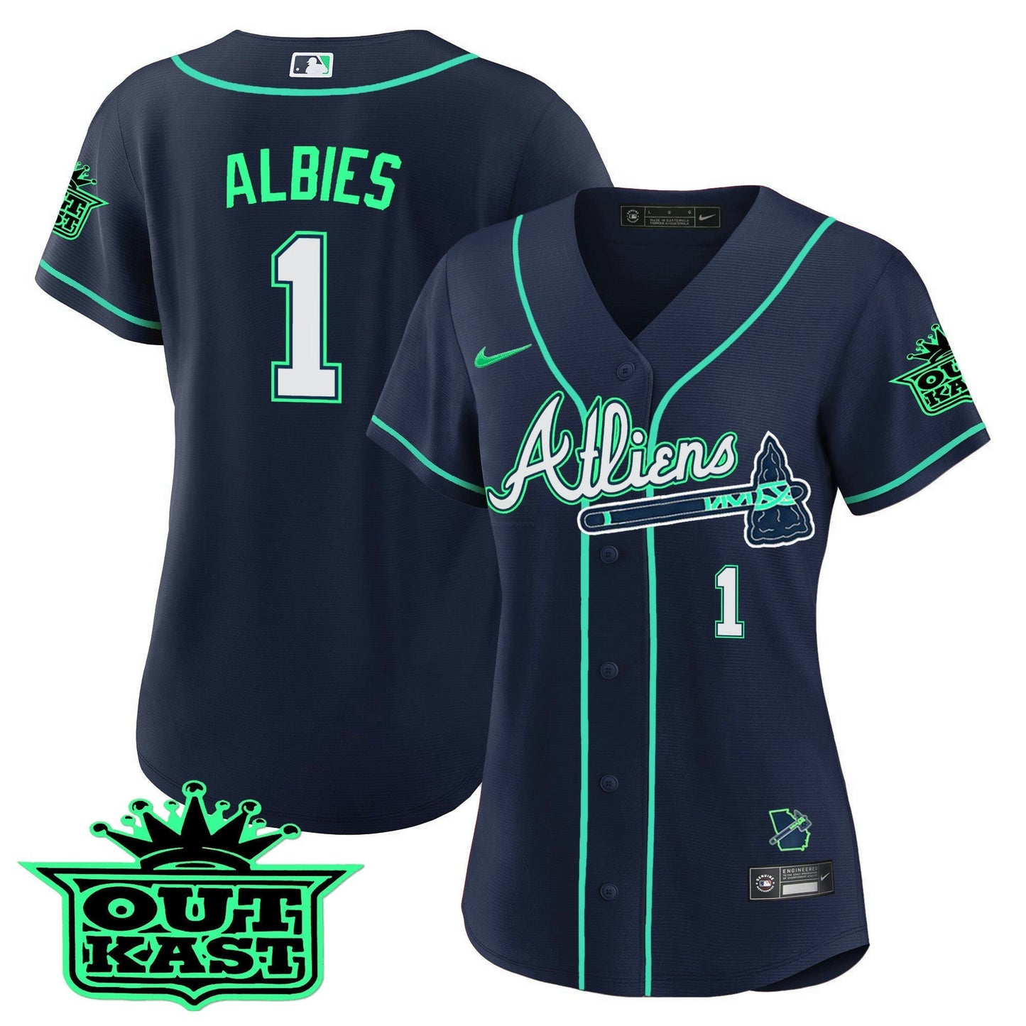 Camisa MLB Women’s Atlanta Atliens Jersey – Galaxy Version – Stitched