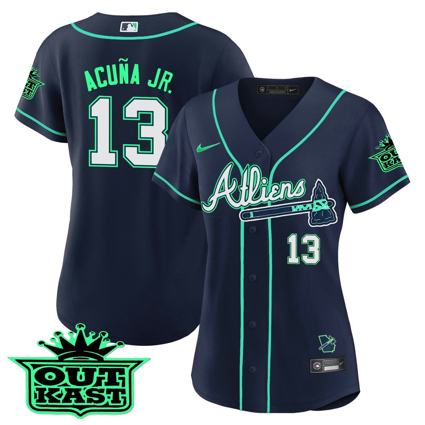 Camisa MLB Women’s Atlanta Atliens Jersey – Galaxy Version – Stitched