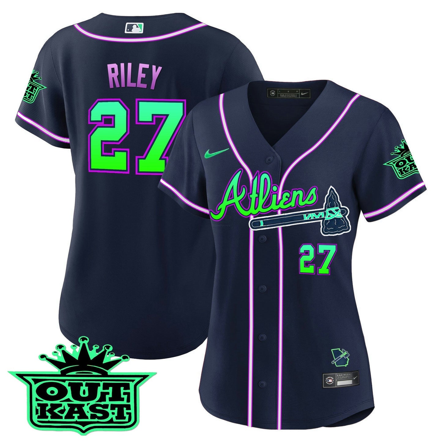 Camisa MLB Women’s Atlanta Atliens Jersey – Galaxy Version – Stitched