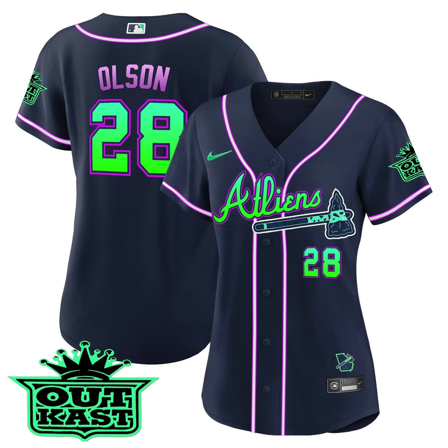 Camisa MLB Women’s Atlanta Atliens Jersey – Galaxy Version – Stitched