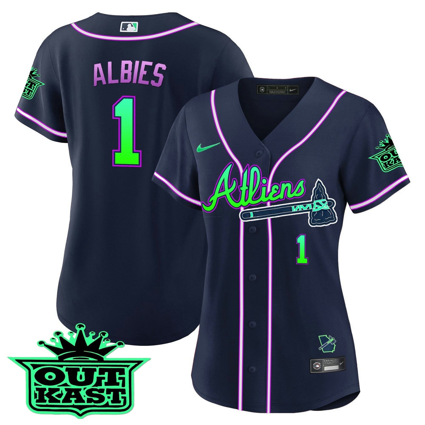 Camisa MLB Women’s Atlanta Atliens Jersey – Galaxy Version – Stitched