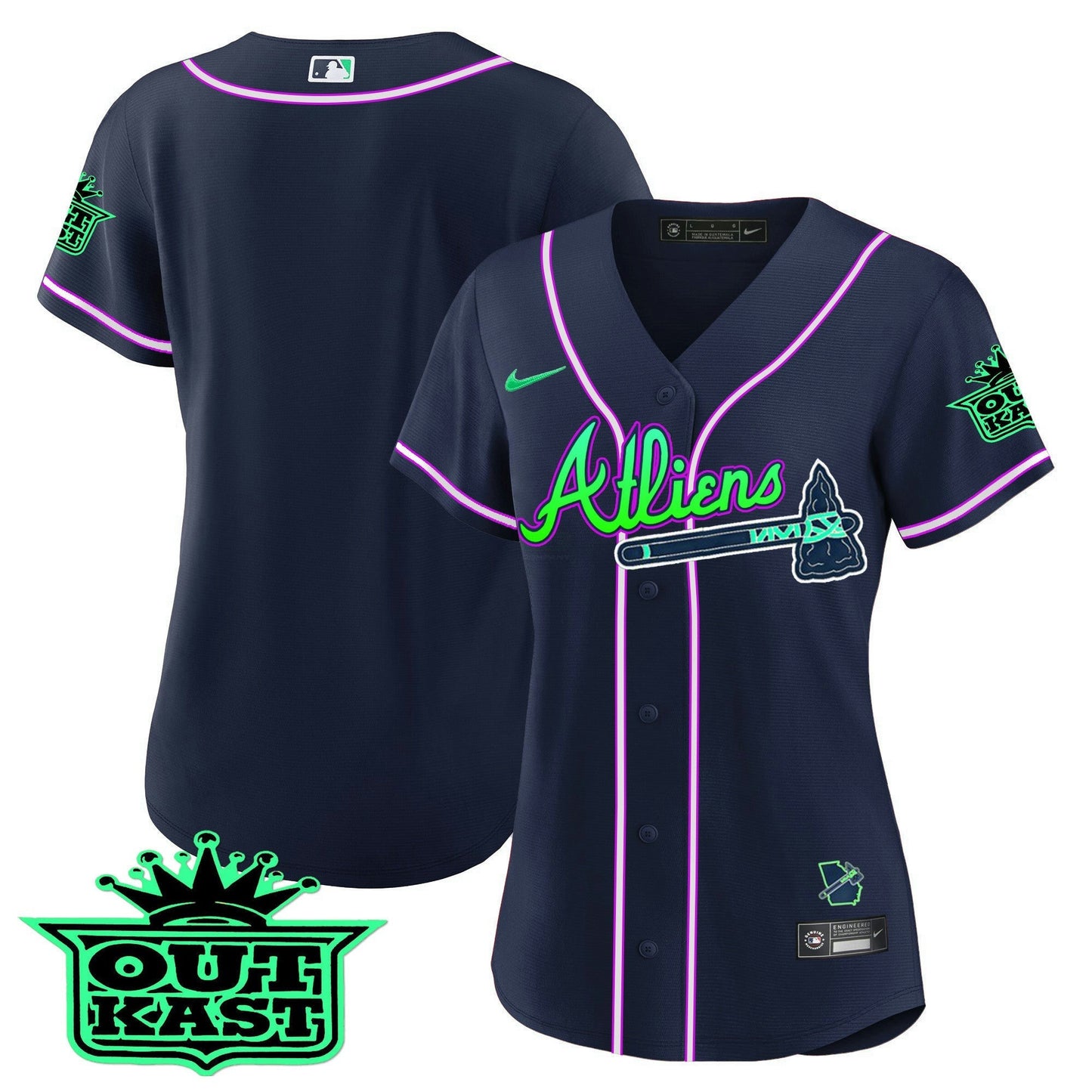 Camisa MLB Women’s Atlanta Atliens Jersey – Galaxy Version – Stitched