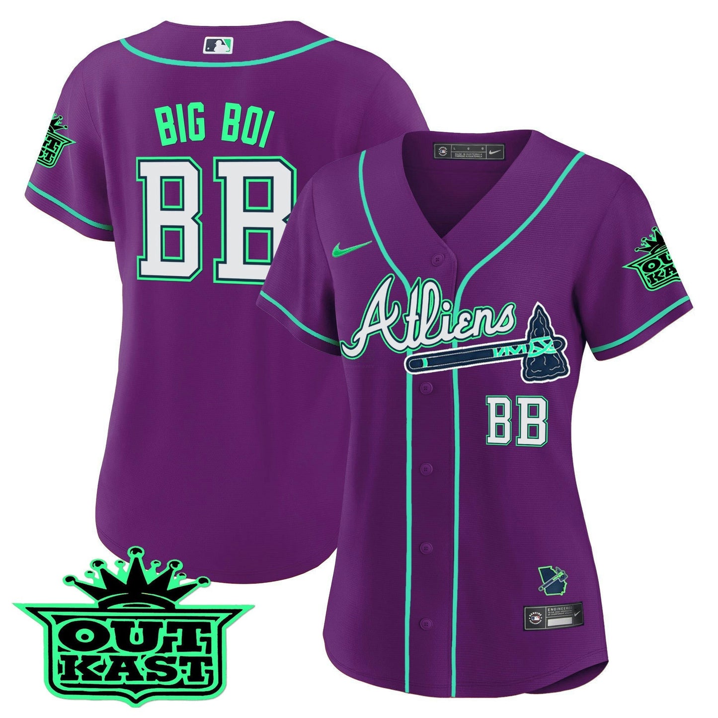 Camisa MLB Women’s Atlanta Atliens Jersey – Galaxy Version – Stitched