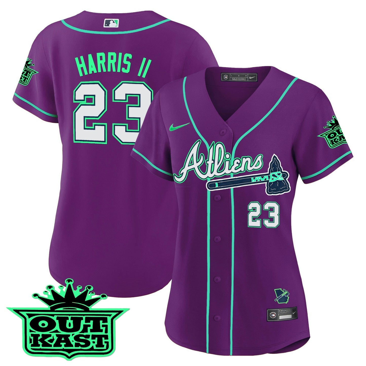 Camisa MLB Women’s Atlanta Atliens Jersey – Galaxy Version – Stitched