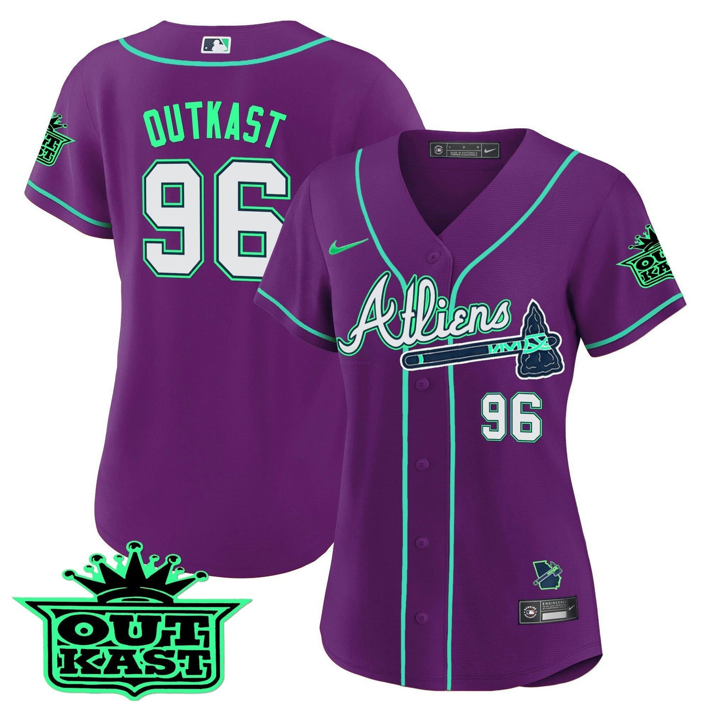 Camisa MLB Women’s Atlanta Atliens Jersey – Galaxy Version – Stitched