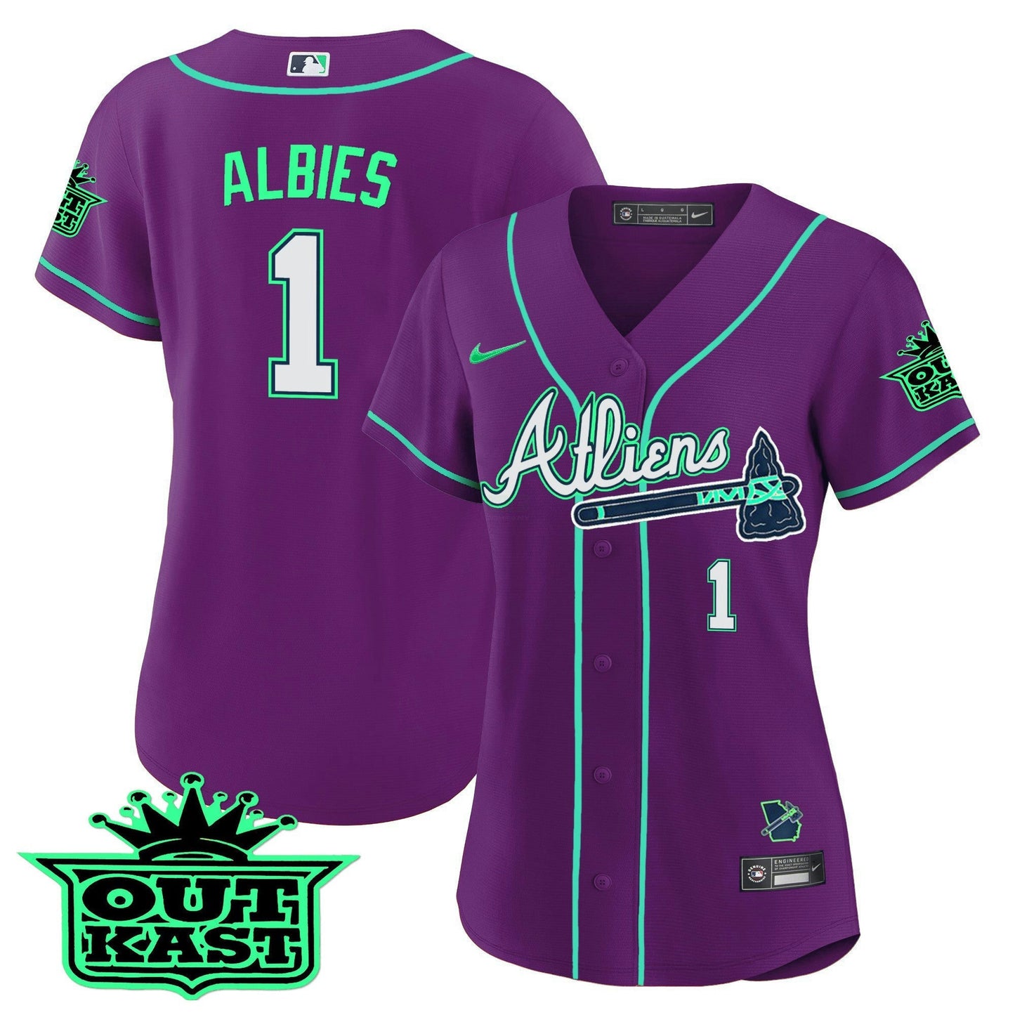 Camisa MLB Women’s Atlanta Atliens Jersey – Galaxy Version – Stitched
