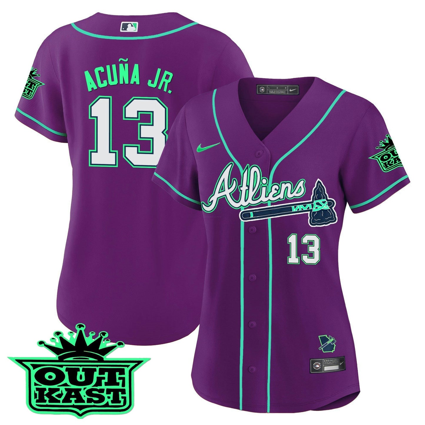 Camisa MLB Women’s Atlanta Atliens Jersey – Galaxy Version – Stitched