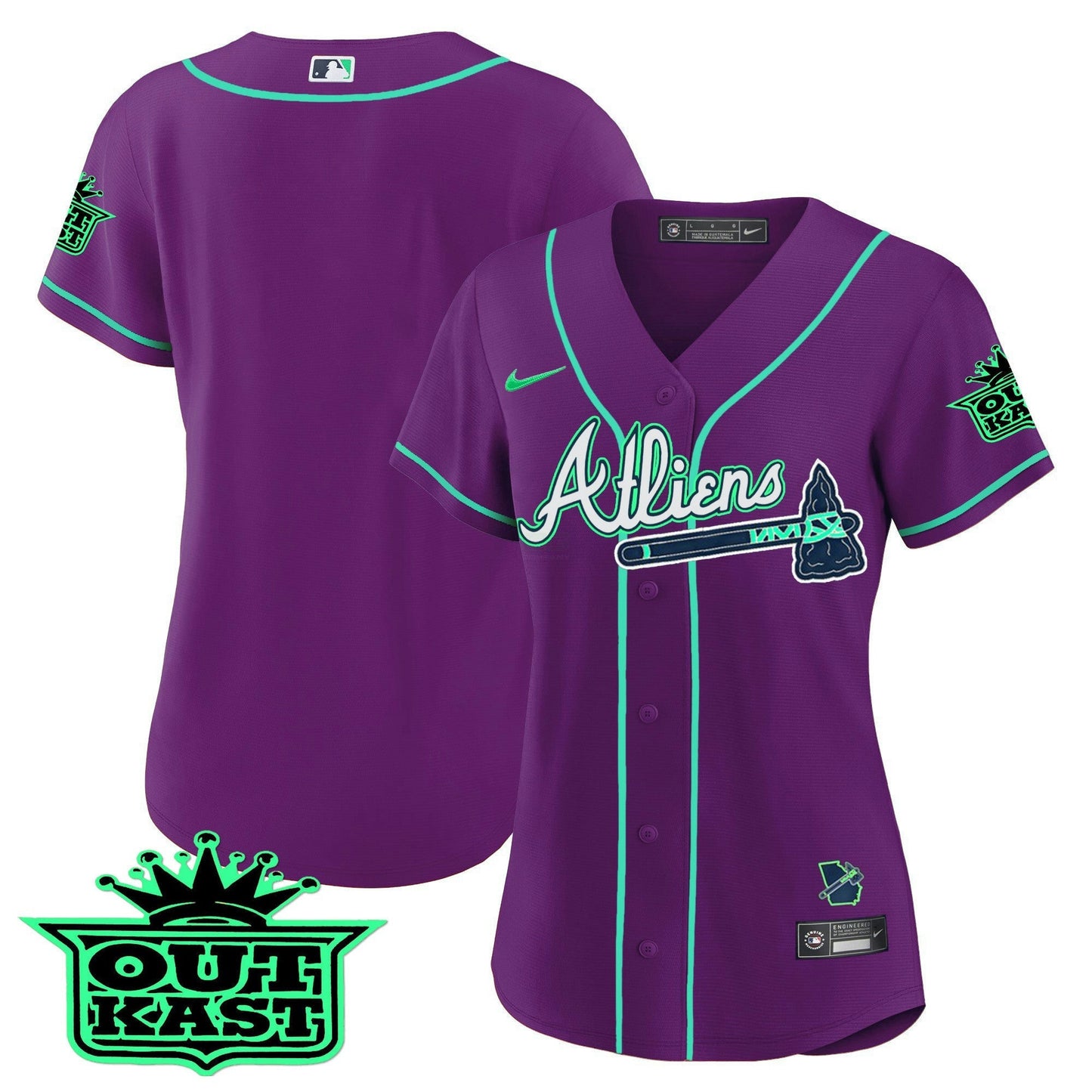 Camisa MLB Women’s Atlanta Atliens Jersey – Galaxy Version – Stitched