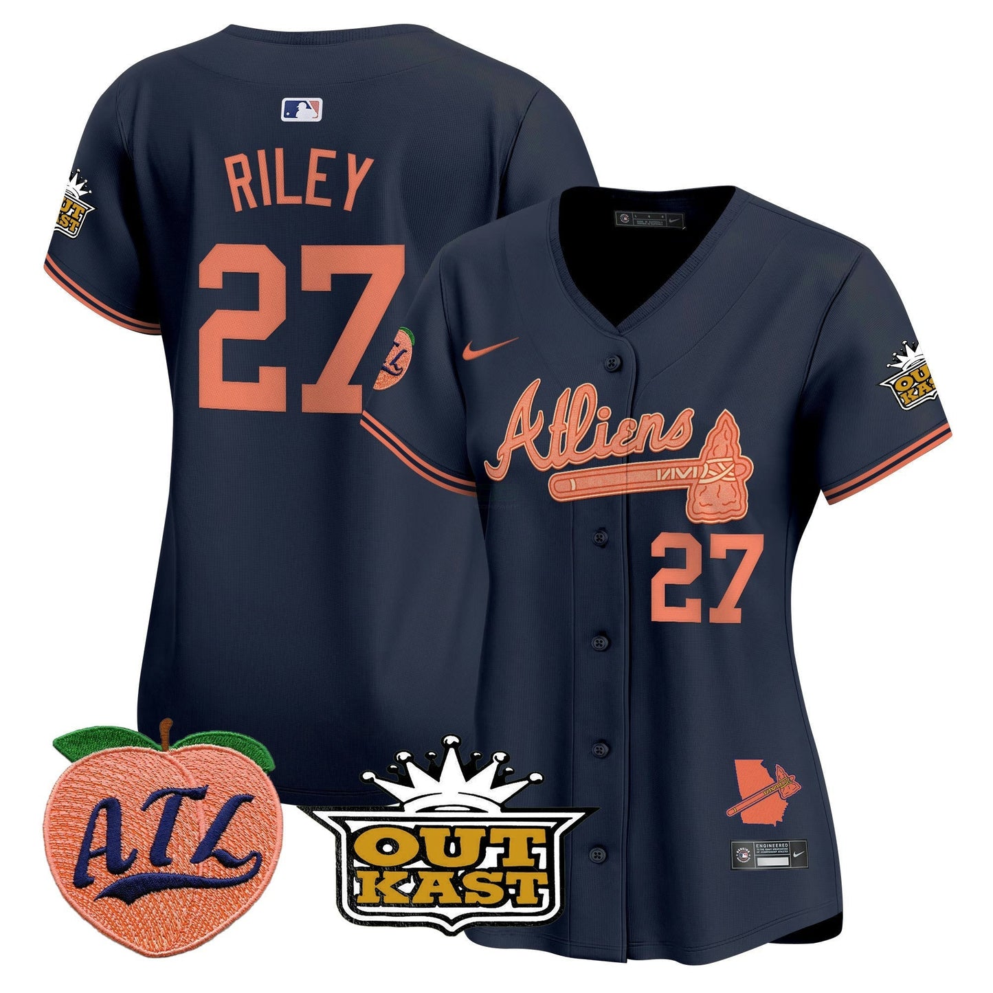 Camisa MLB Women’s Atlanta Atliens & Peach Vapor Premier Limited Jersey