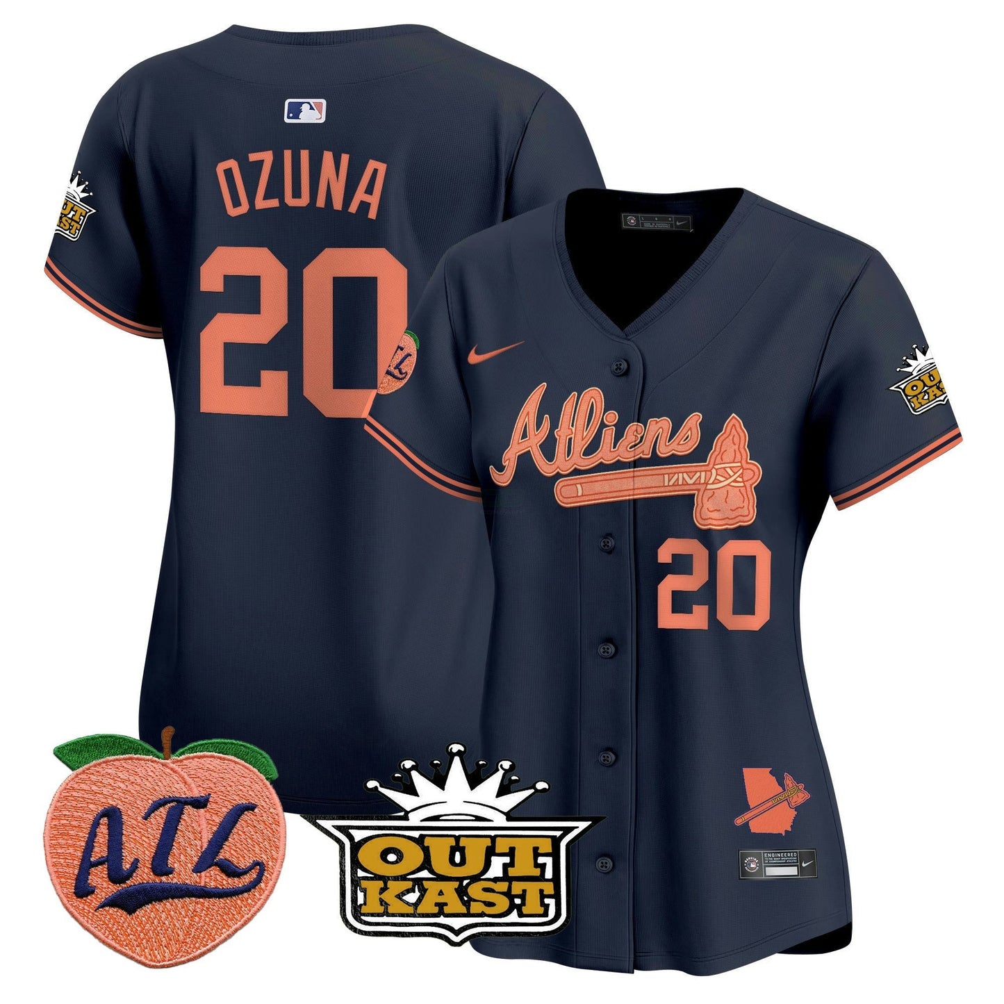 Camisa MLB Women’s Atlanta Atliens & Peach Vapor Premier Limited Jersey
