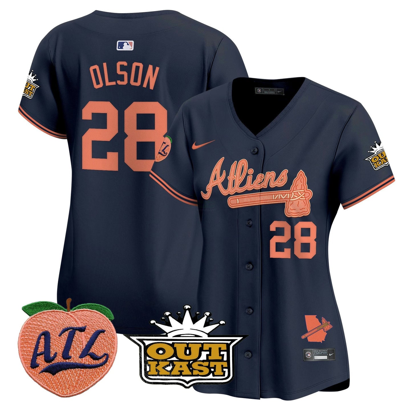 Camisa MLB Women’s Atlanta Atliens & Peach Vapor Premier Limited Jersey
