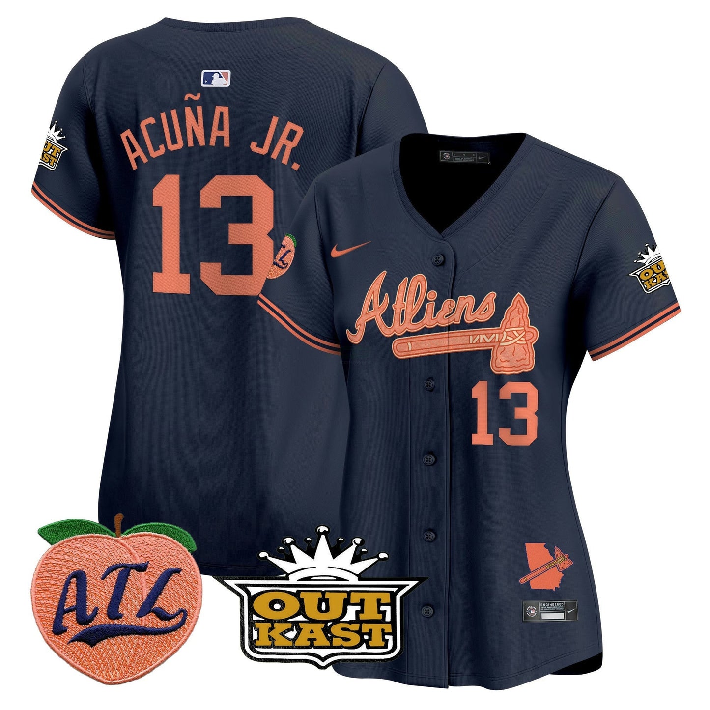 Camisa MLB Women’s Atlanta Atliens & Peach Vapor Premier Limited Jersey