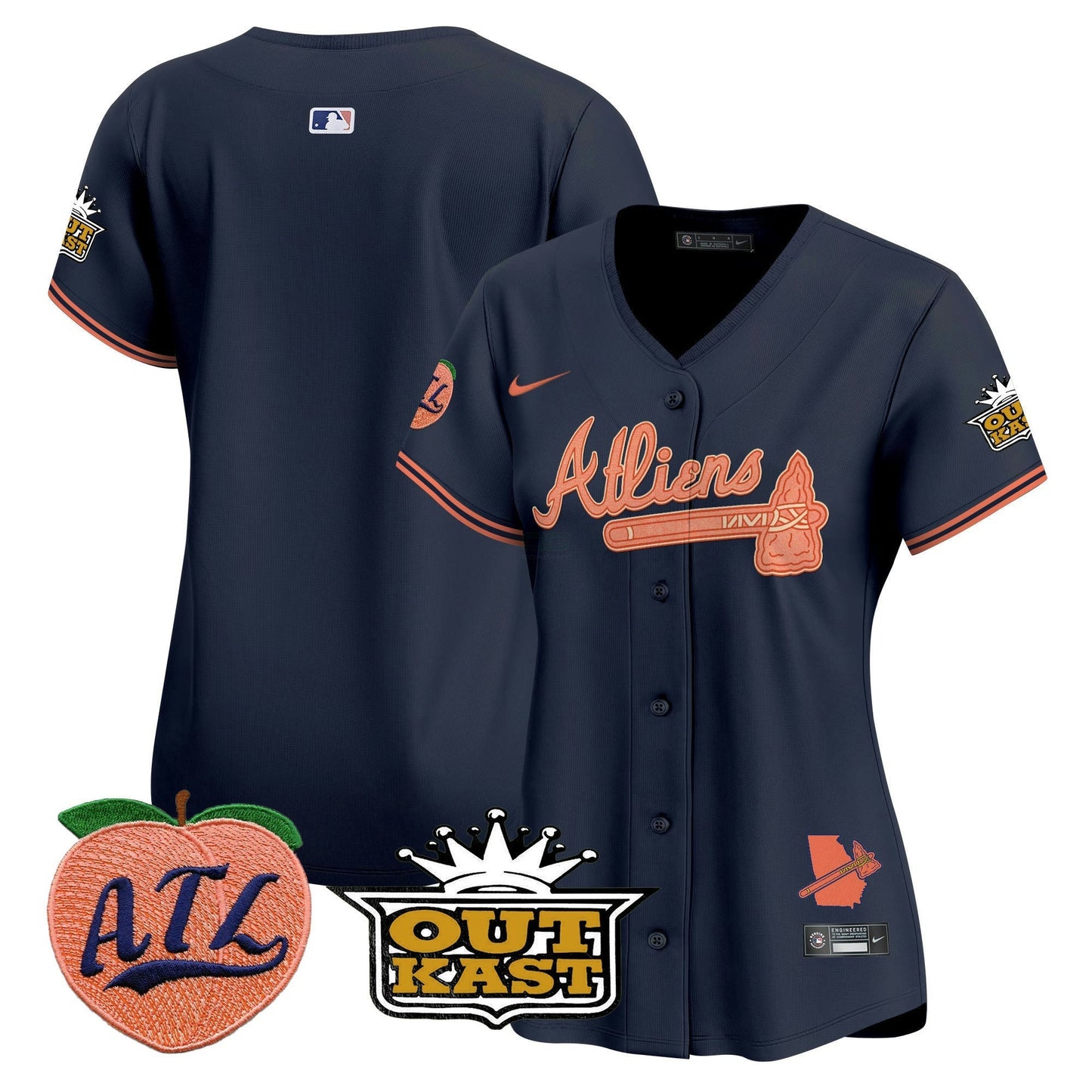 Camisa MLB Women’s Atlanta Atliens & Peach Vapor Premier Limited Jersey