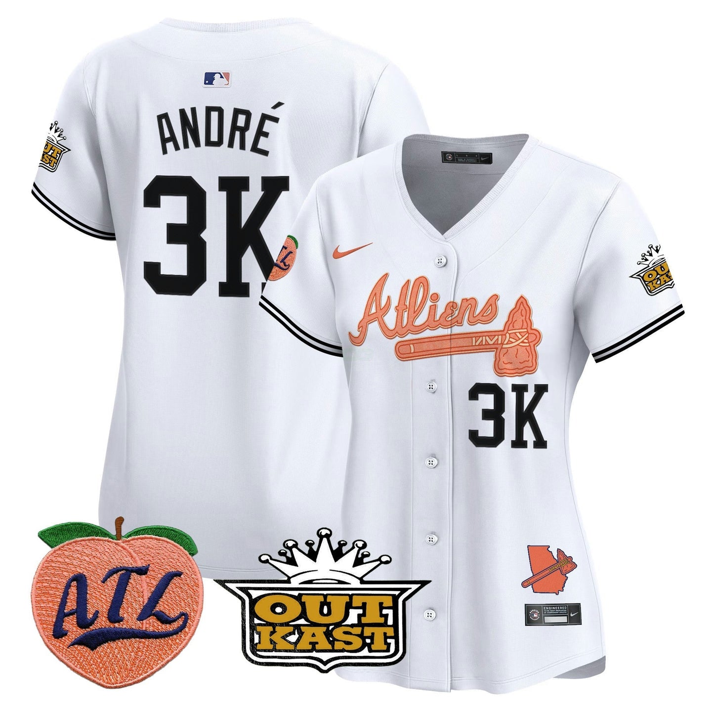 Camisa MLB Women’s Atlanta Atliens & Peach Vapor Premier Limited Jersey