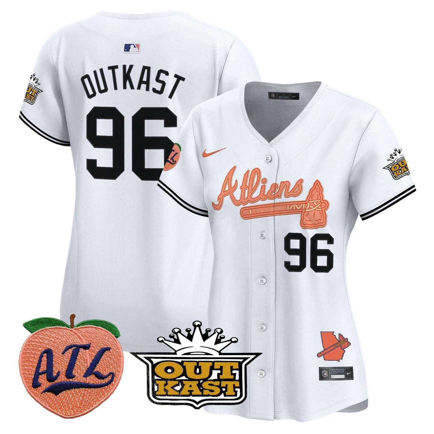 Camisa MLB Women’s Atlanta Atliens & Peach Vapor Premier Limited Jersey