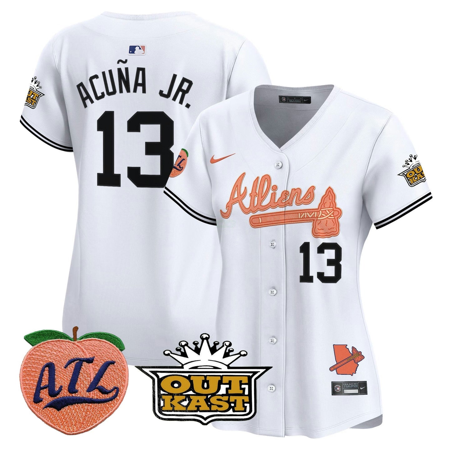 Camisa MLB Women’s Atlanta Atliens & Peach Vapor Premier Limited Jersey