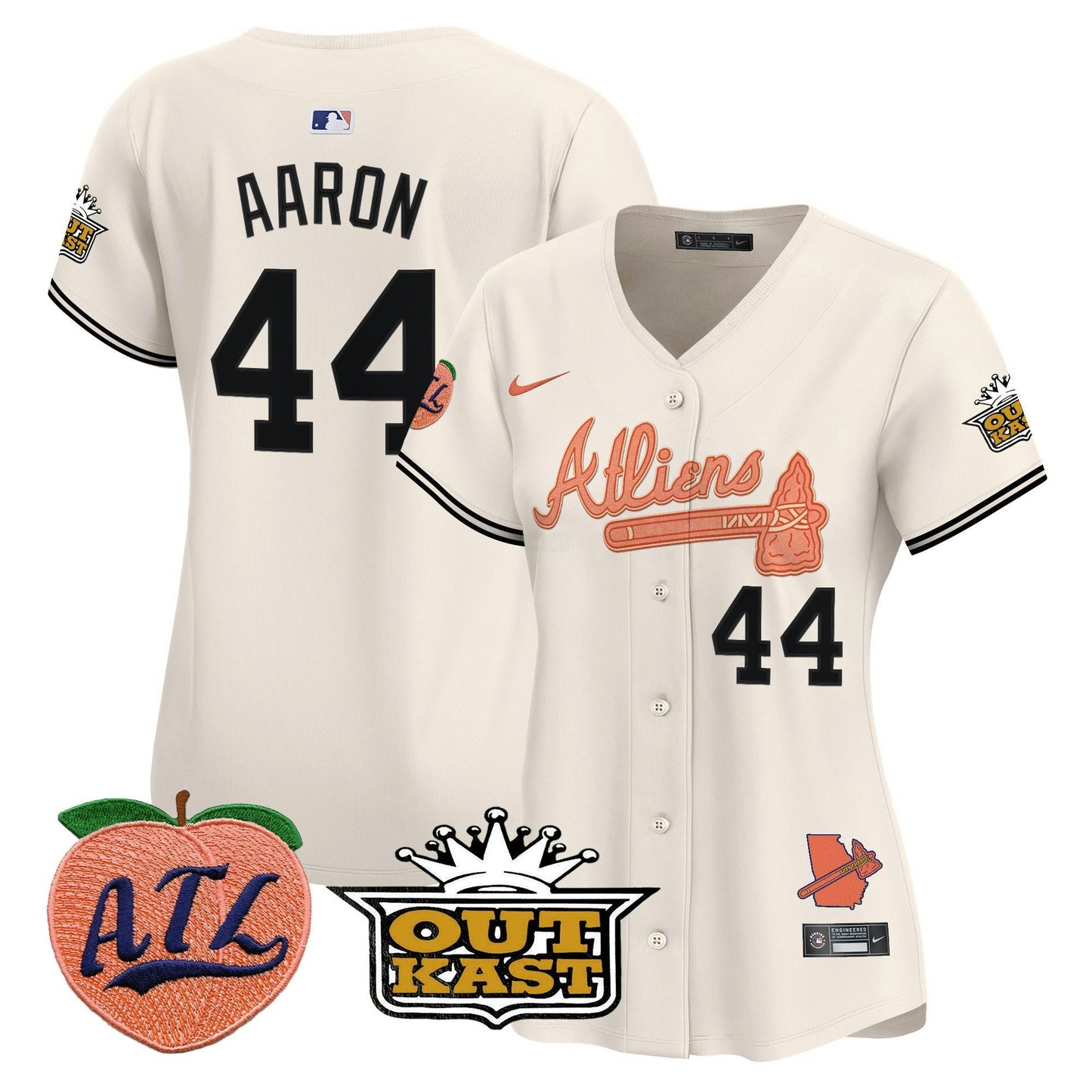 Camisa MLB Women’s Atlanta Atliens & Peach Vapor Premier Limited Jersey