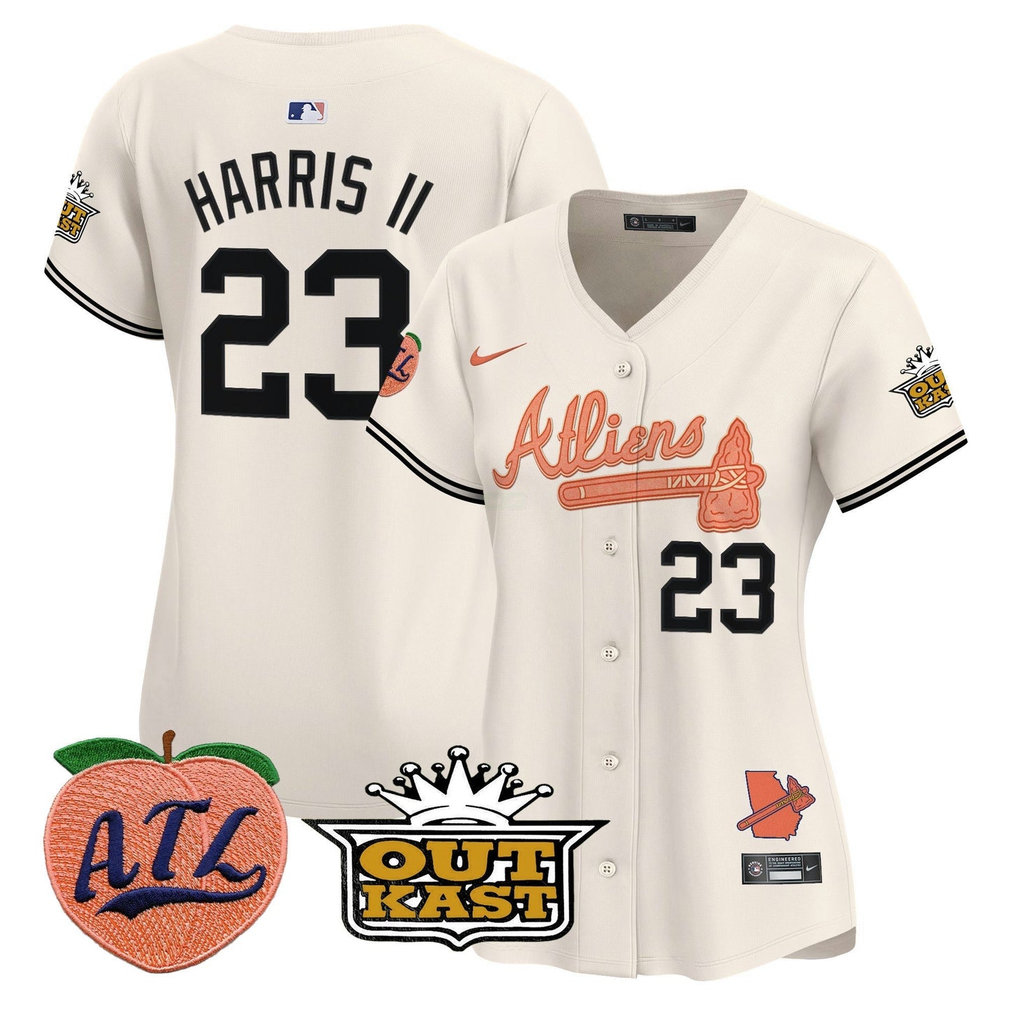 Camisa MLB Women’s Atlanta Atliens & Peach Vapor Premier Limited Jersey
