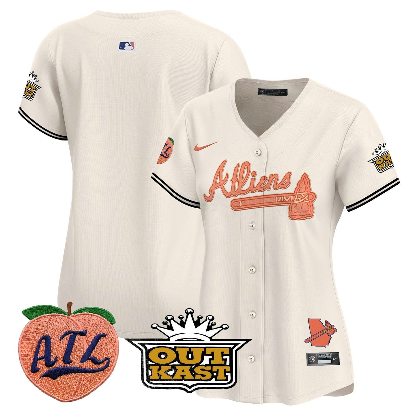 Camisa MLB Women’s Atlanta Atliens & Peach Vapor Premier Limited Jersey