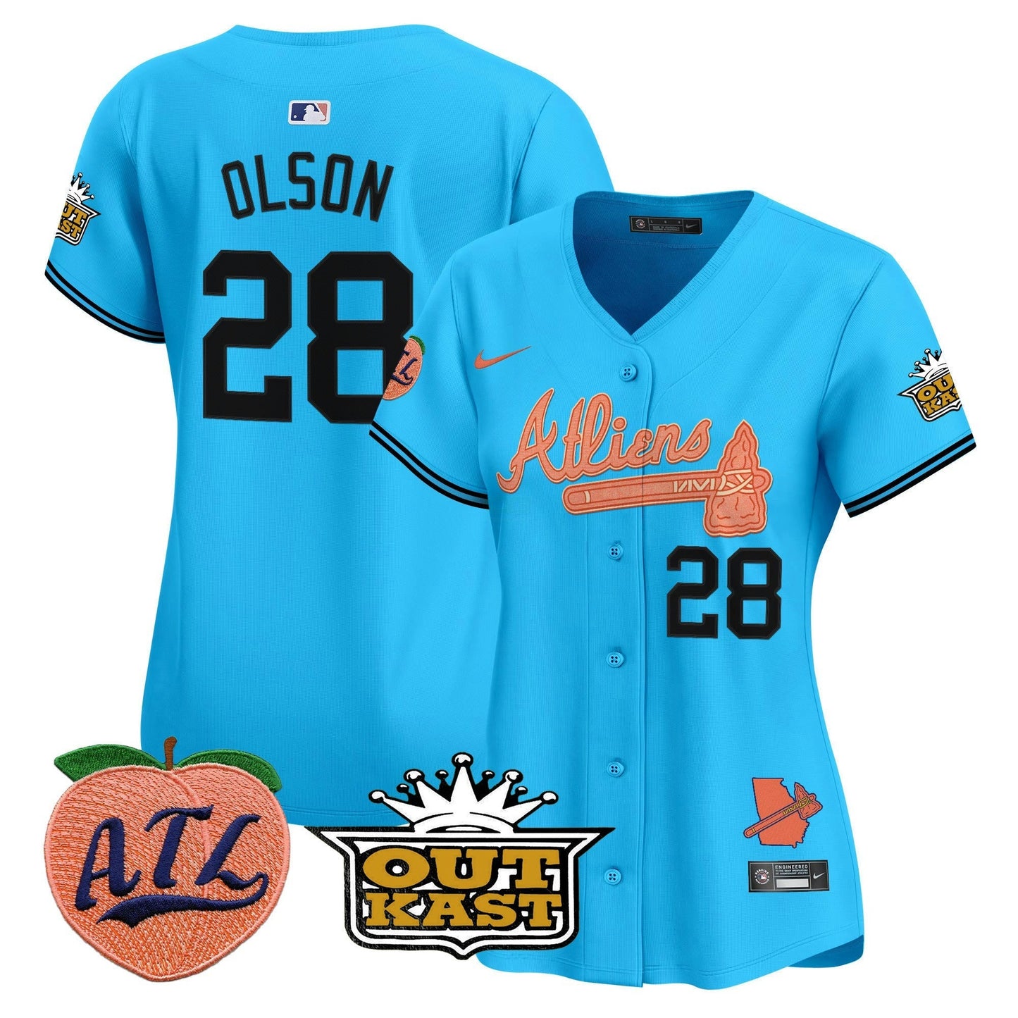 Camisa MLB Women’s Atlanta Atliens & Peach Vapor Premier Limited Jersey