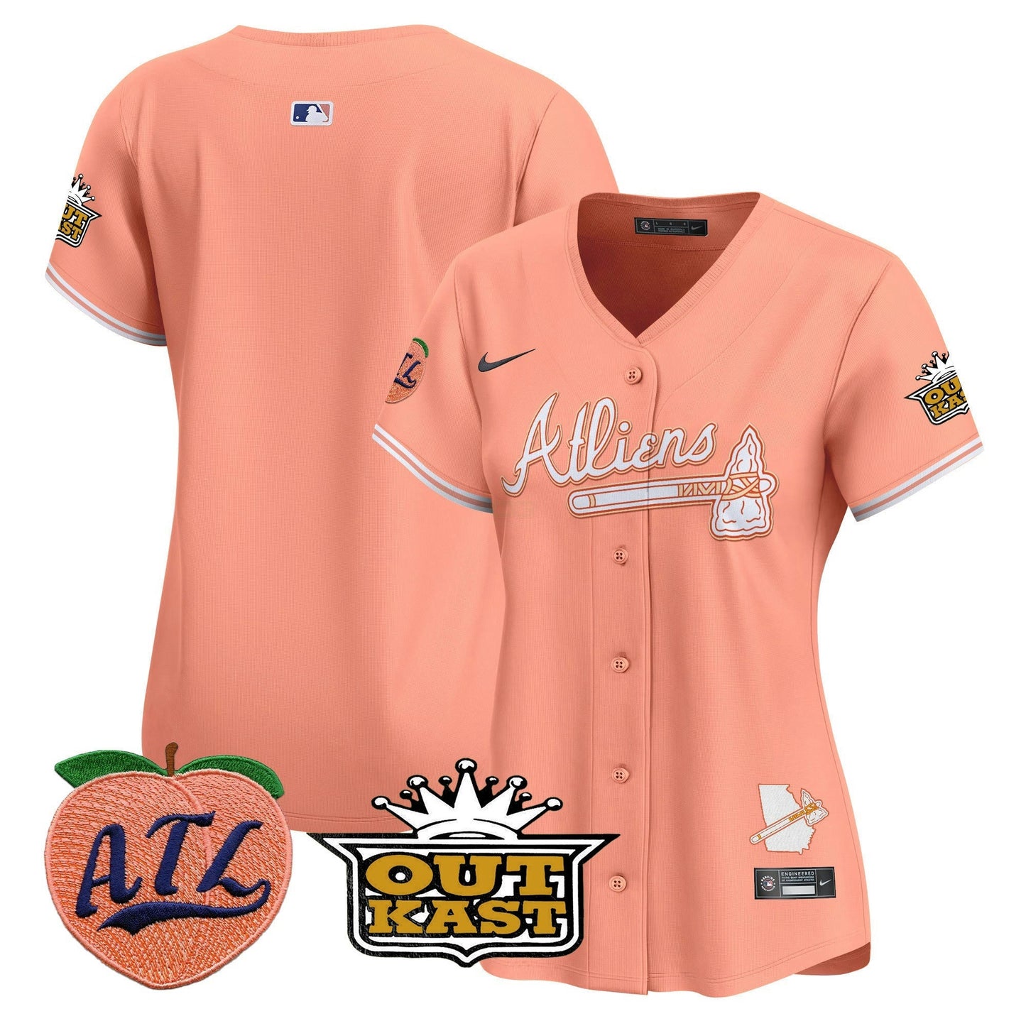 Camisa MLB Women’s Atlanta Atliens & Peach Vapor Premier Limited Jersey