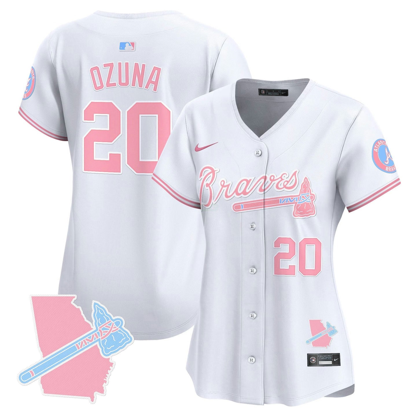 Camisa MLB Women’s Atlanta Bubblegum Pink Vapor Premier Limited Jersey