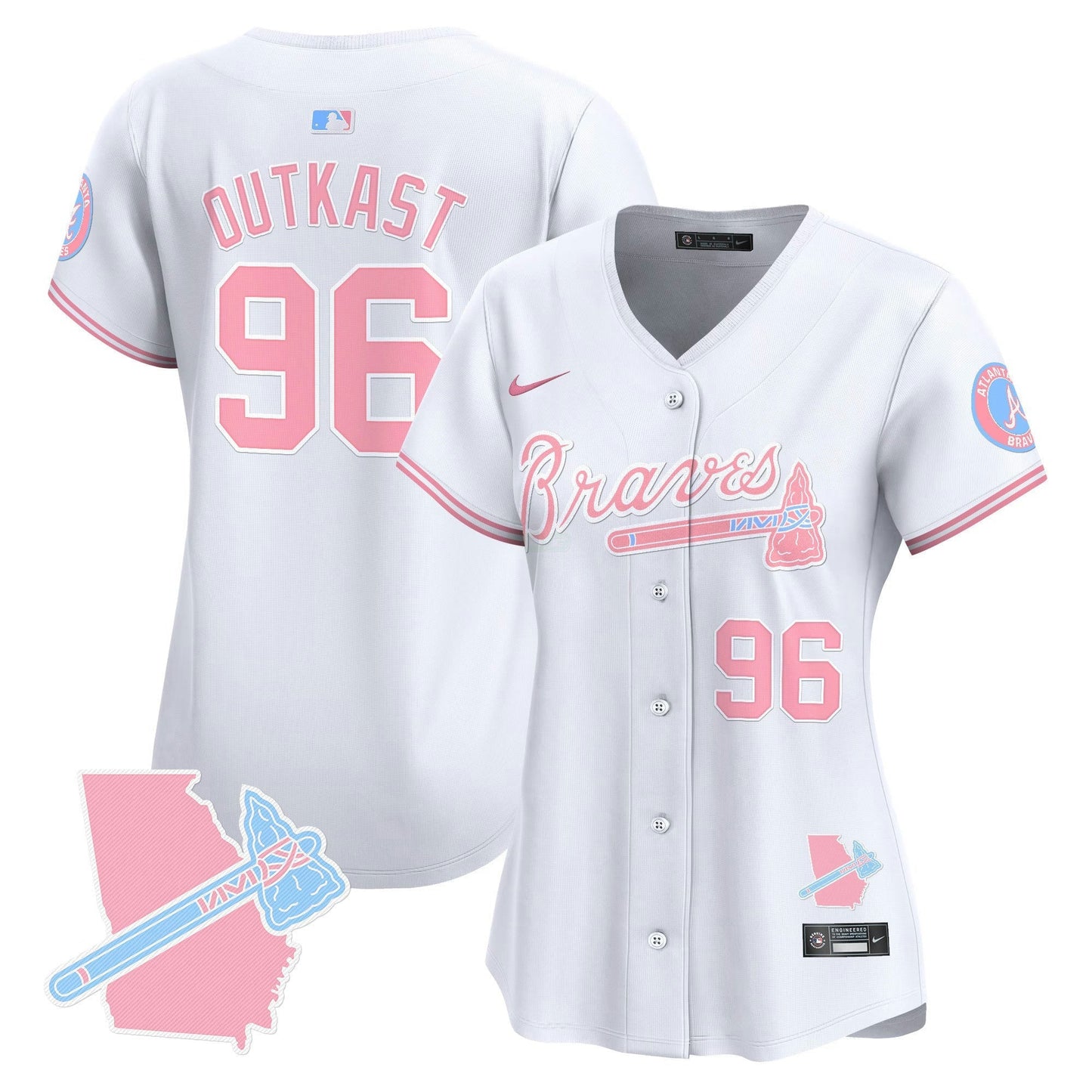 Camisa MLB Women’s Atlanta Bubblegum Pink Vapor Premier Limited Jersey