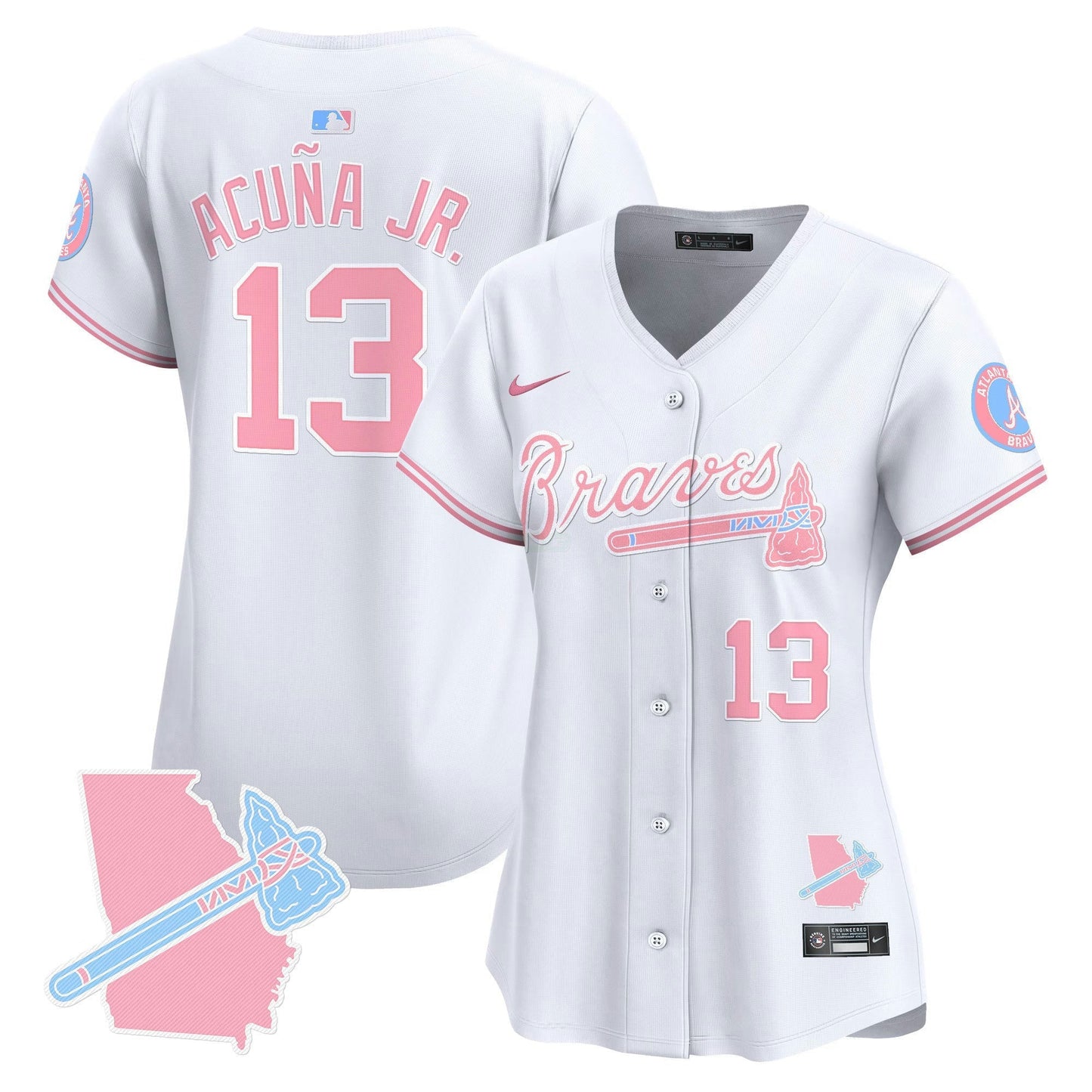 Camisa MLB Women’s Atlanta Bubblegum Pink Vapor Premier Limited Jersey
