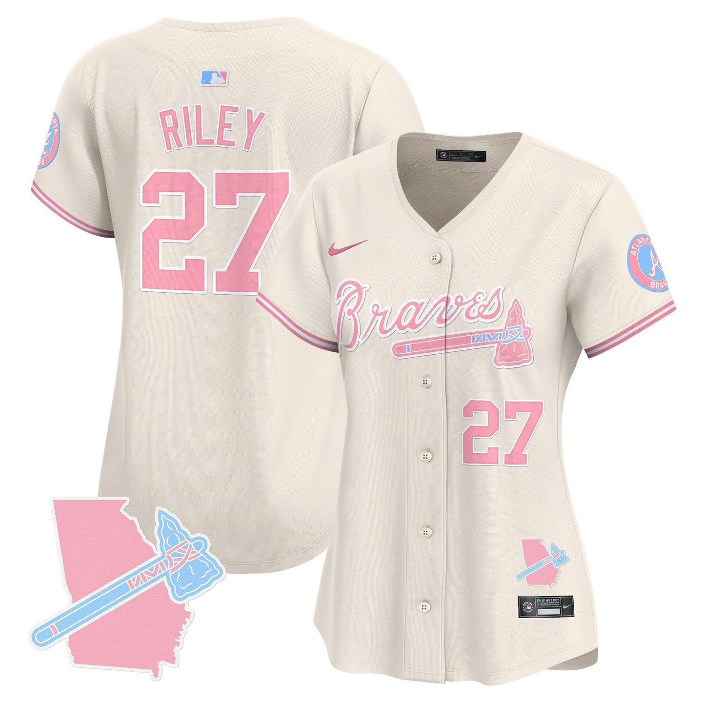 Camisa MLB Women’s Atlanta Bubblegum Pink Vapor Premier Limited Jersey
