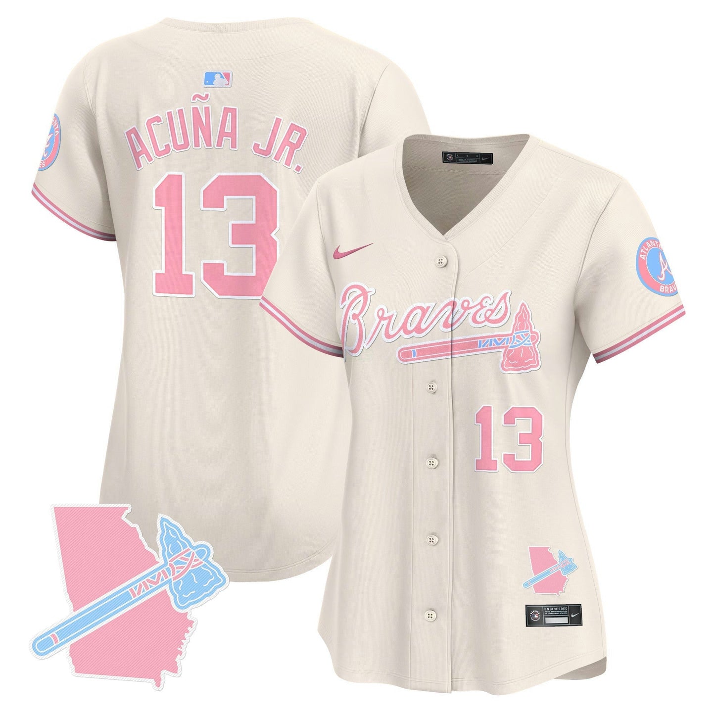 Camisa MLB Women’s Atlanta Bubblegum Pink Vapor Premier Limited Jersey