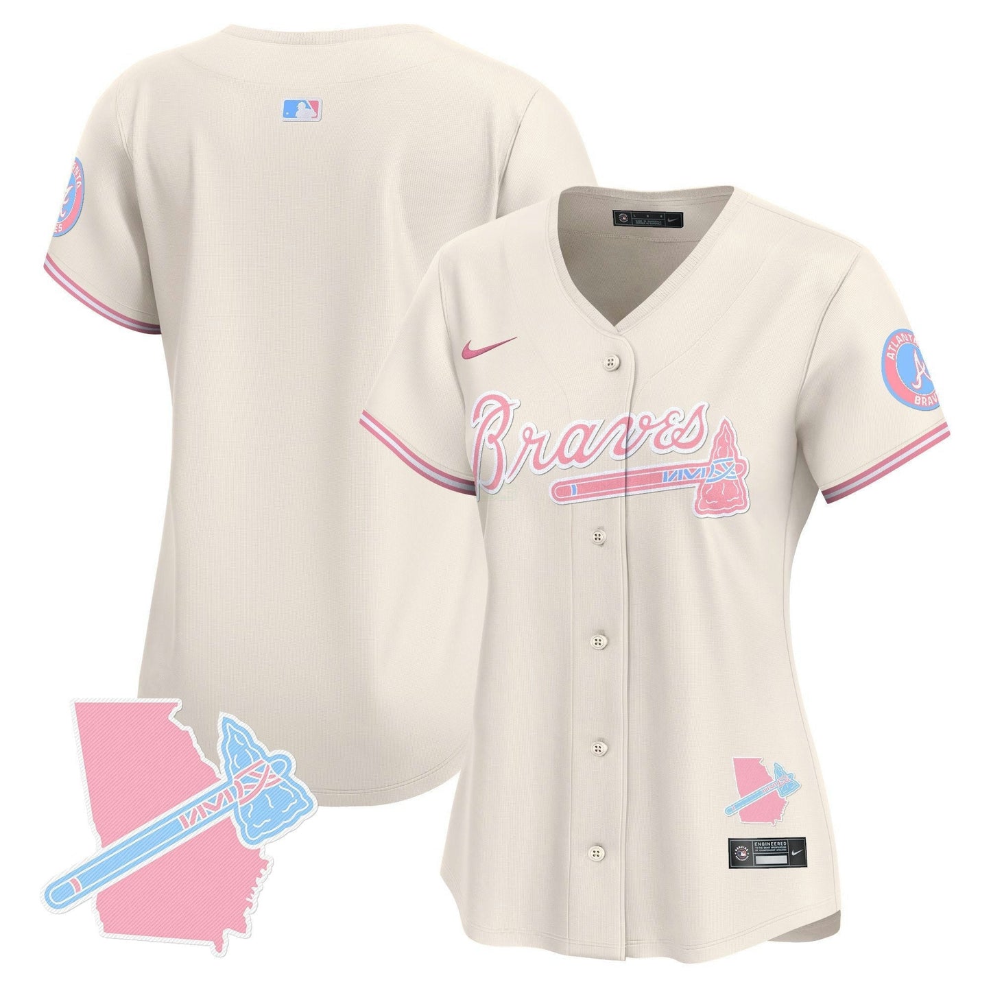 Camisa MLB Women’s Atlanta Bubblegum Pink Vapor Premier Limited Jersey