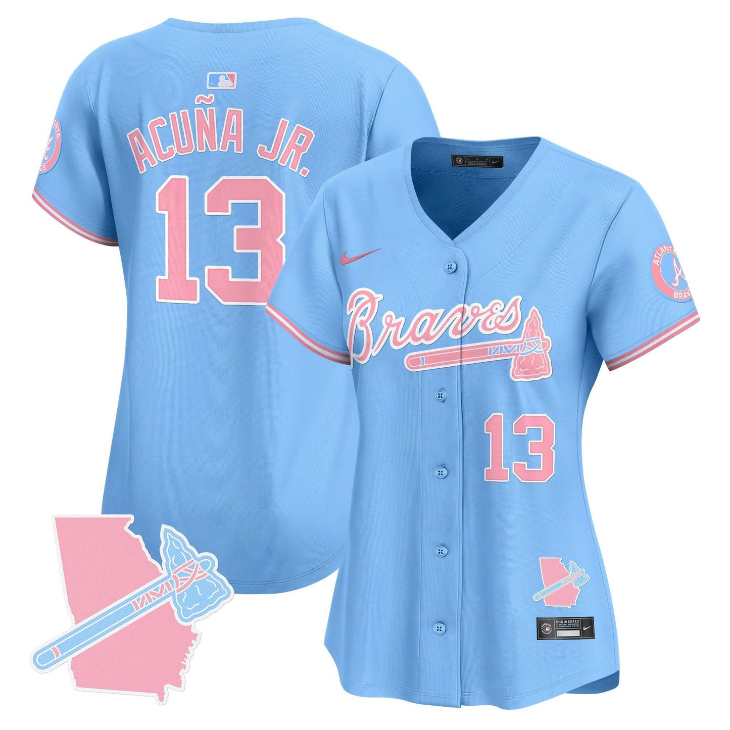 Camisa MLB Women’s Atlanta Bubblegum Pink Vapor Premier Limited Jersey