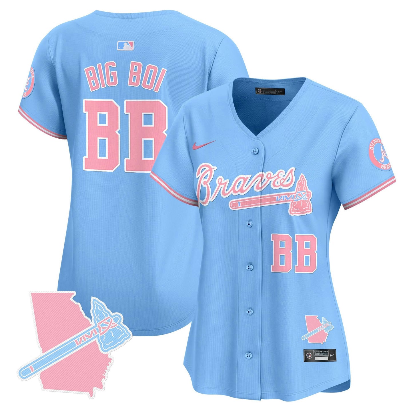 Camisa MLB Women’s Atlanta Bubblegum Pink Vapor Premier Limited Jersey