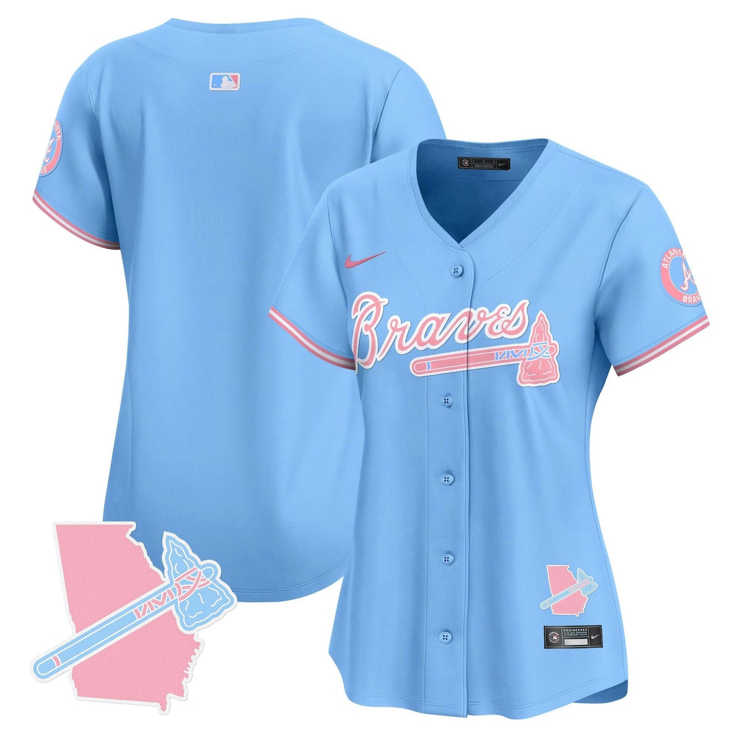 Camisa MLB Women’s Atlanta Bubblegum Pink Vapor Premier Limited Jersey