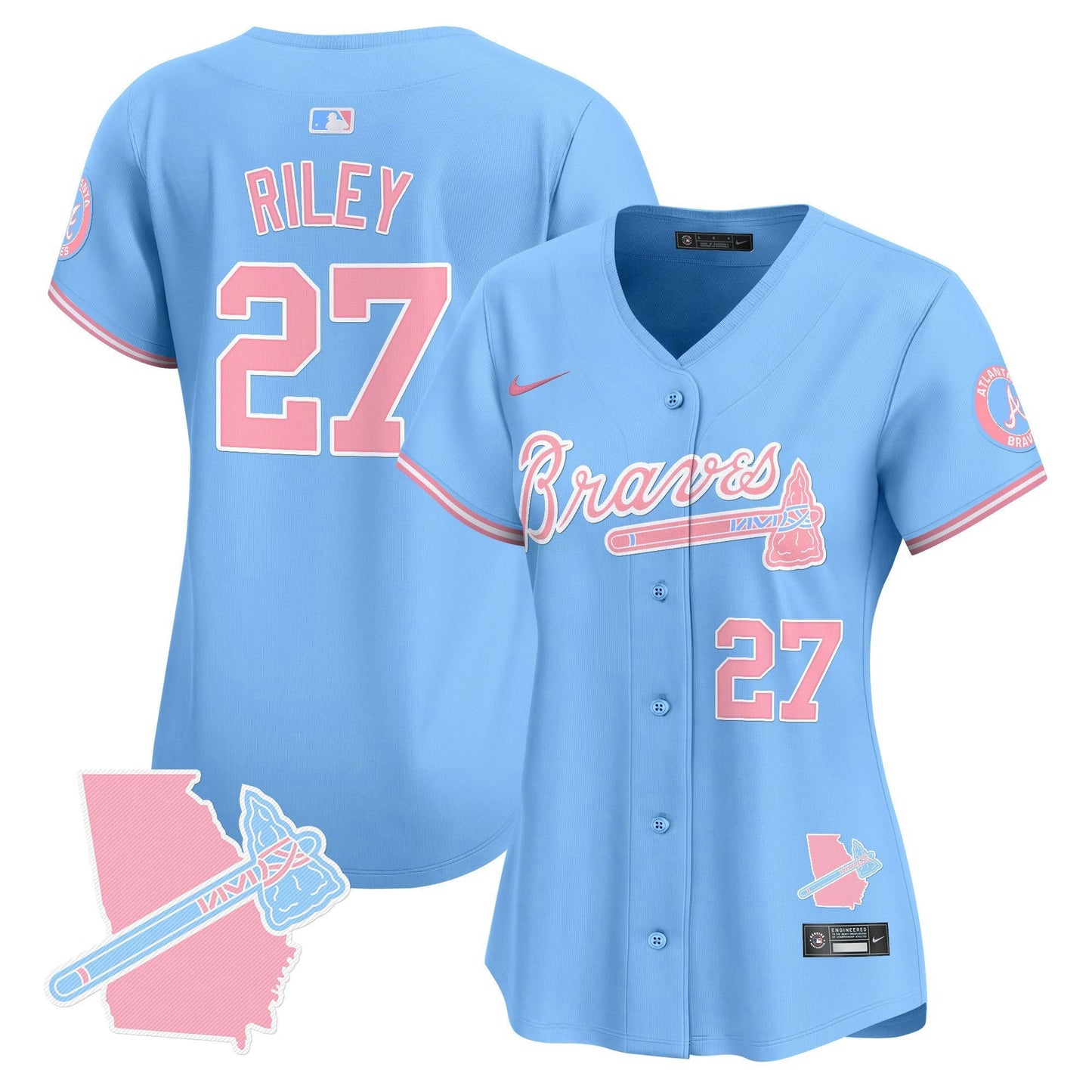 Camisa MLB Women’s Atlanta Bubblegum Pink Vapor Premier Limited Jersey
