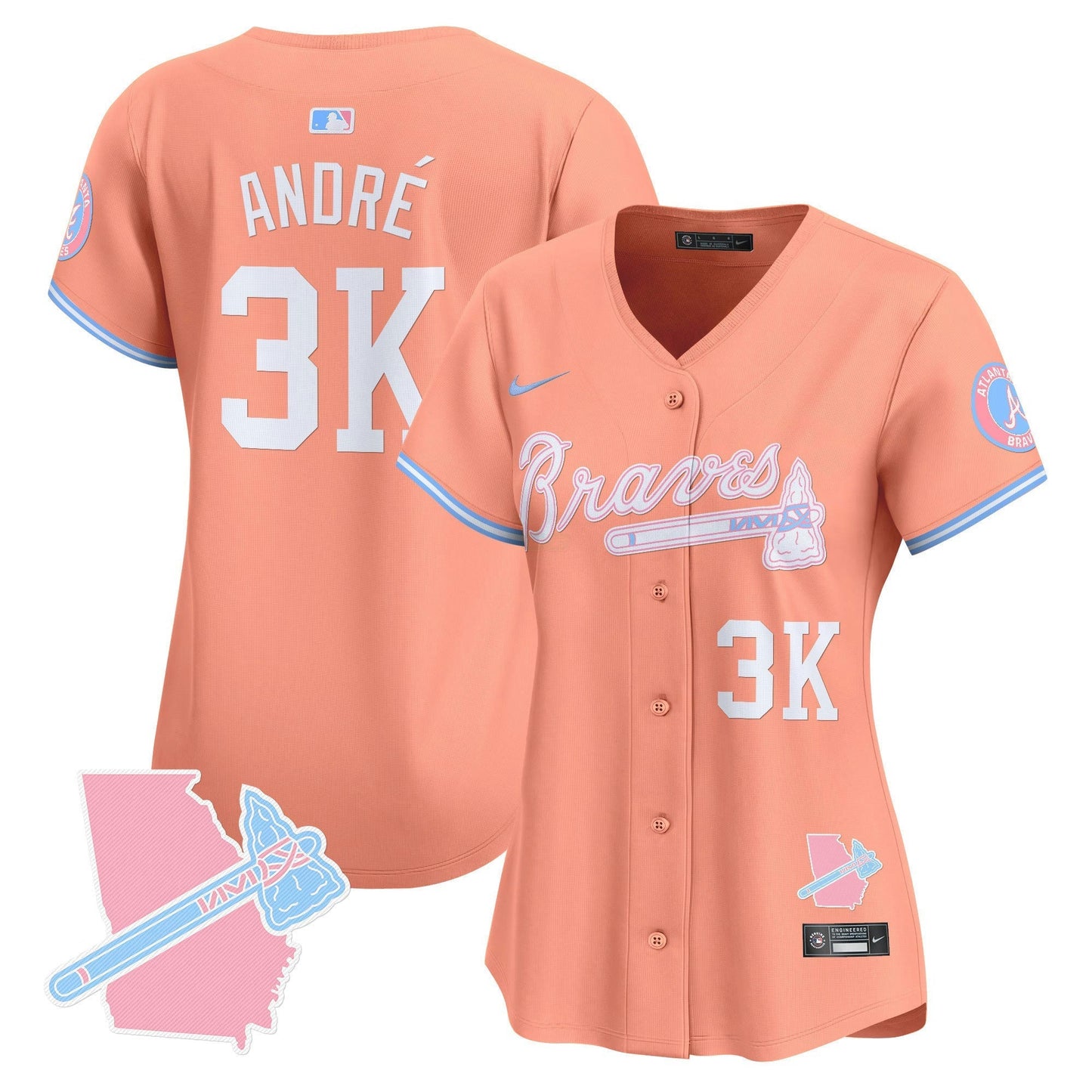 Camisa MLB Women’s Atlanta Bubblegum Pink Vapor Premier Limited Jersey
