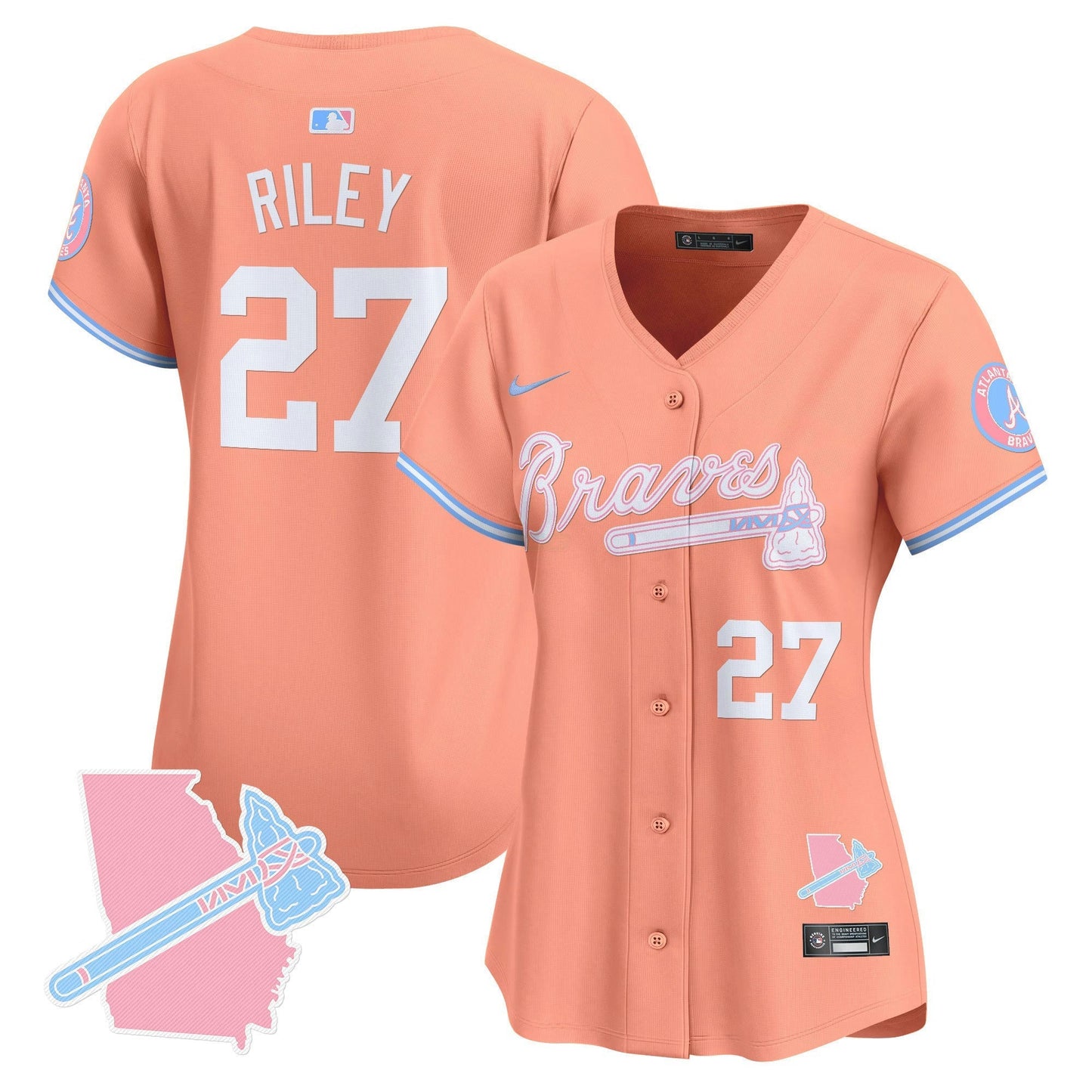 Camisa MLB Women’s Atlanta Bubblegum Pink Vapor Premier Limited Jersey