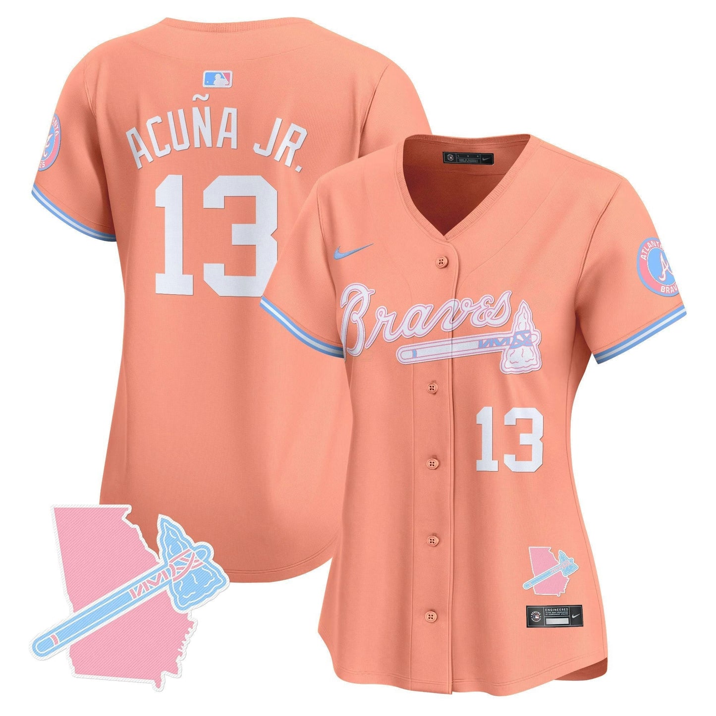 Camisa MLB Women’s Atlanta Bubblegum Pink Vapor Premier Limited Jersey