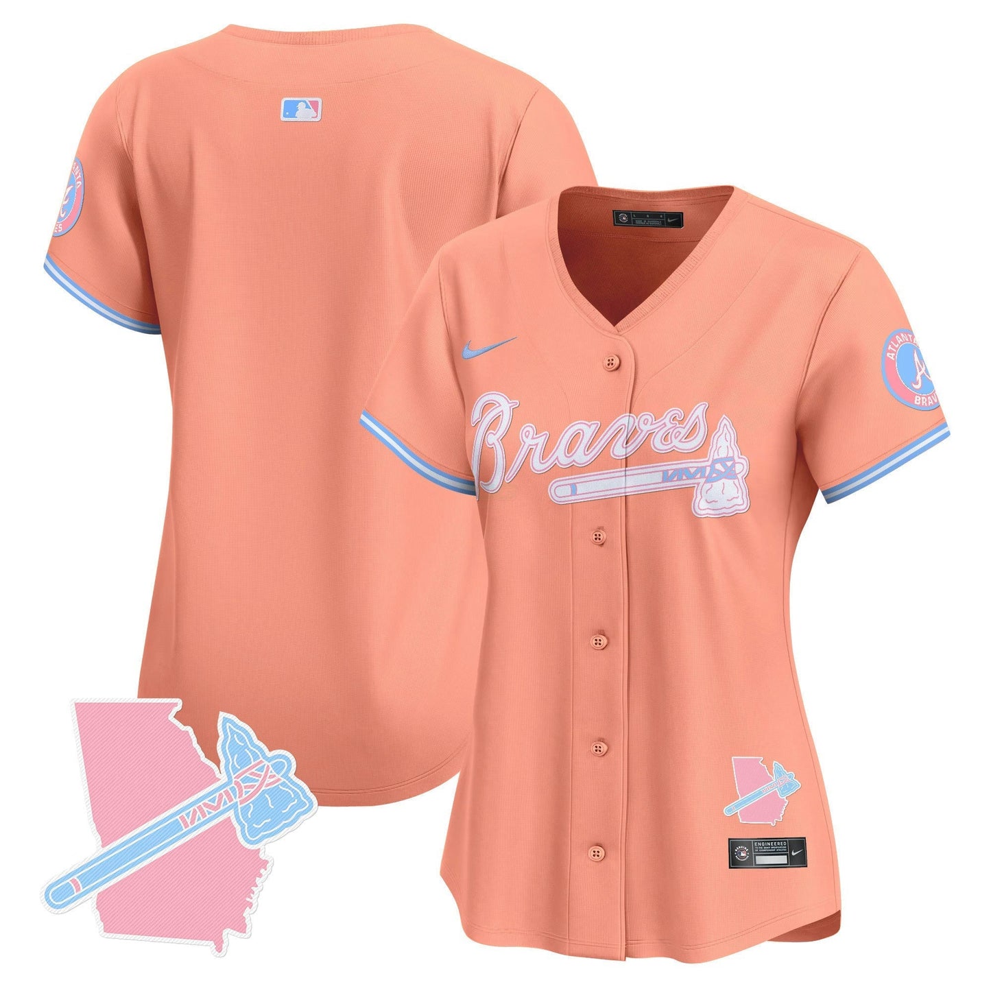 Camisa MLB Women’s Atlanta Bubblegum Pink Vapor Premier Limited Jersey