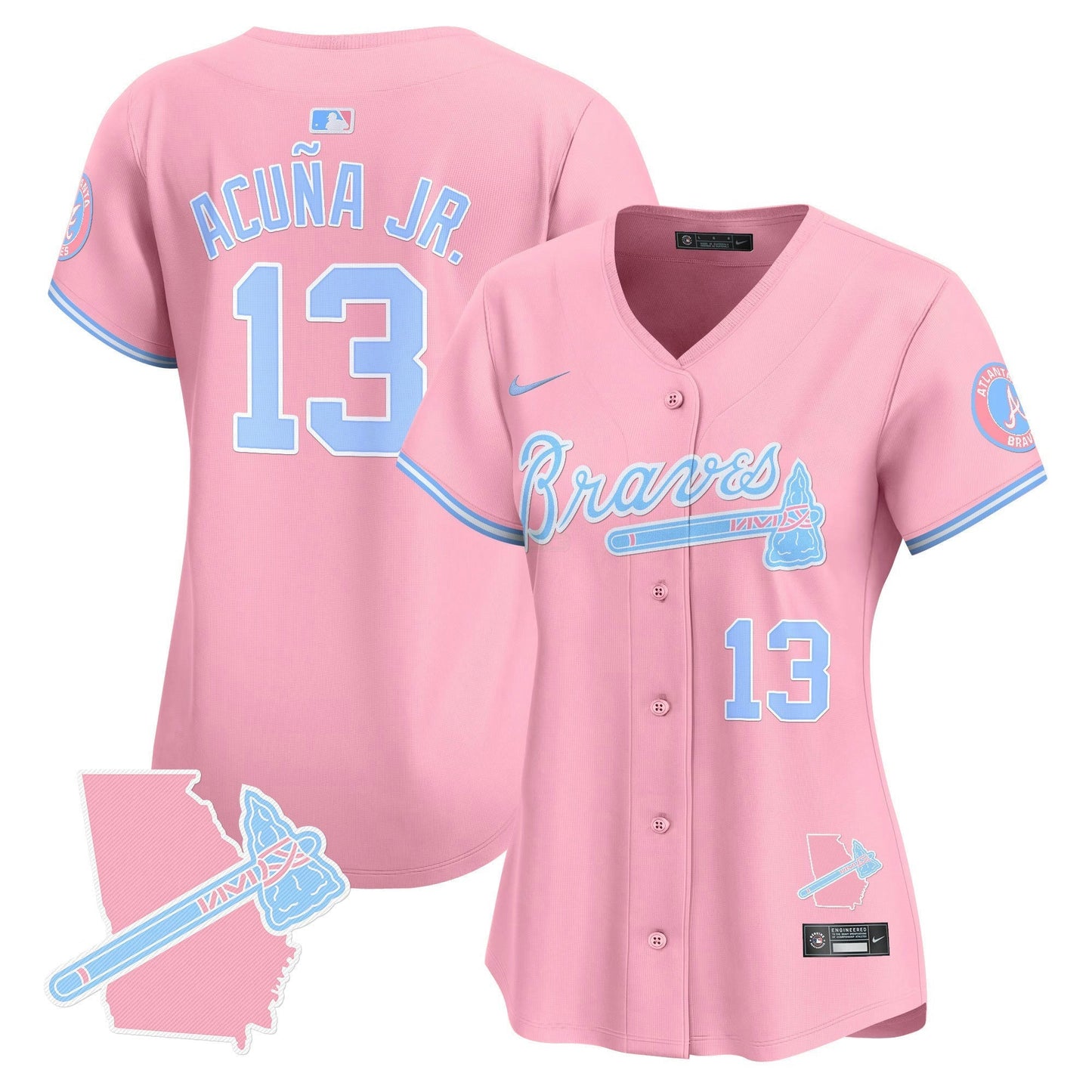 Camisa MLB Women’s Atlanta Bubblegum Pink Vapor Premier Limited Jersey