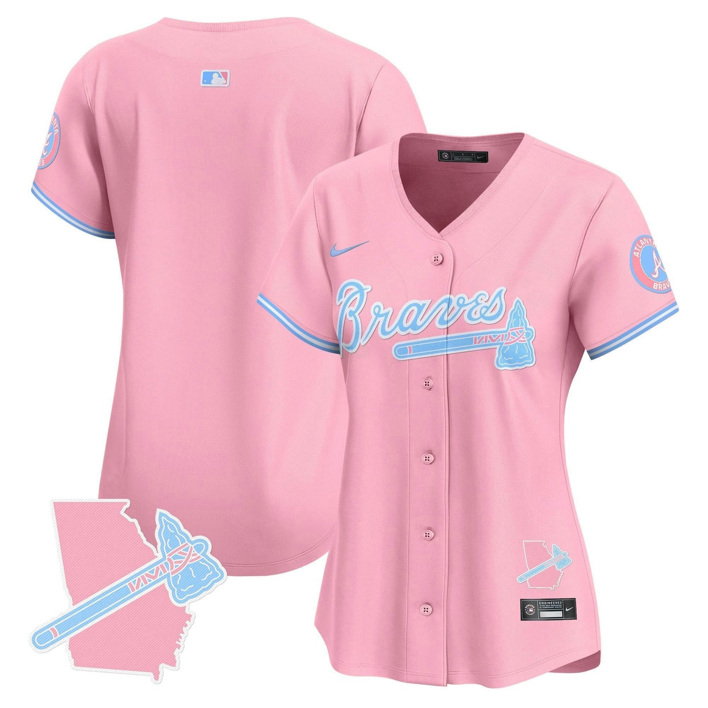 Camisa MLB Women’s Atlanta Bubblegum Pink Vapor Premier Limited Jersey
