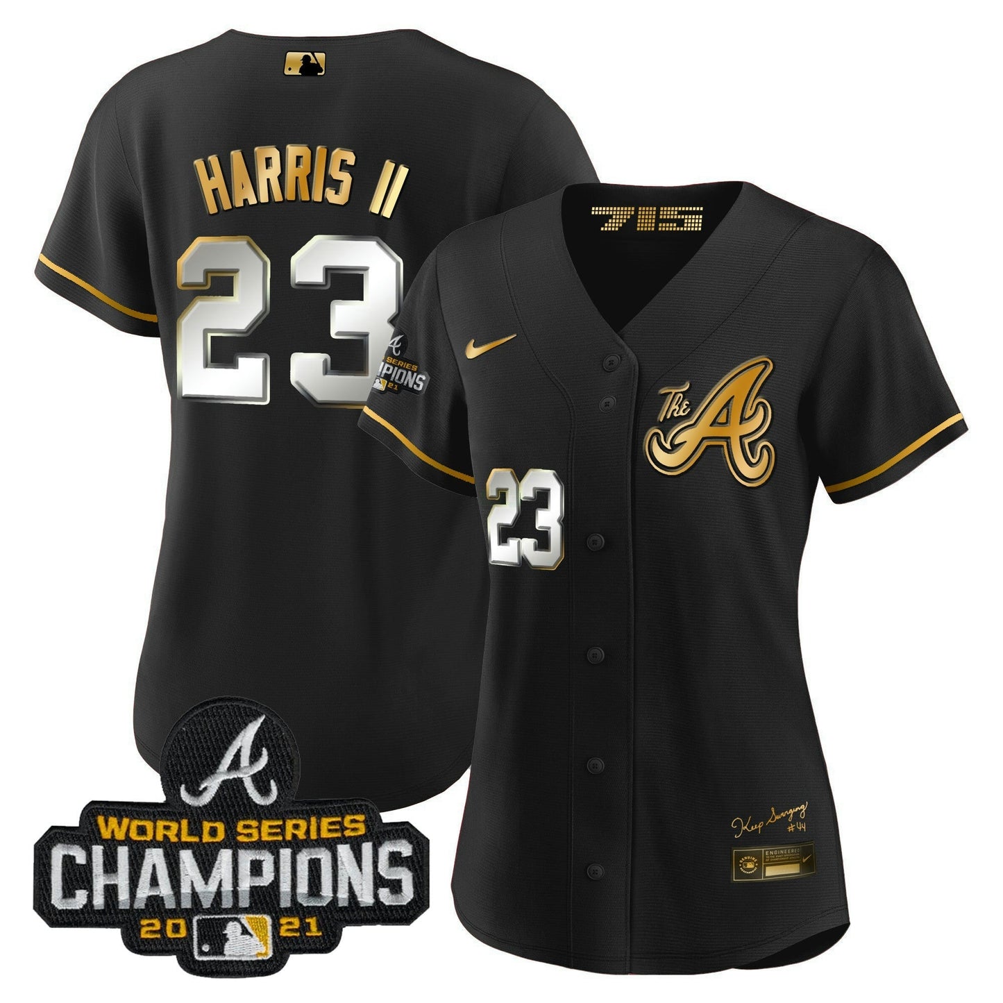 Camisa MLB Women’s Atlanta Champions City Connect Dourada Jersey