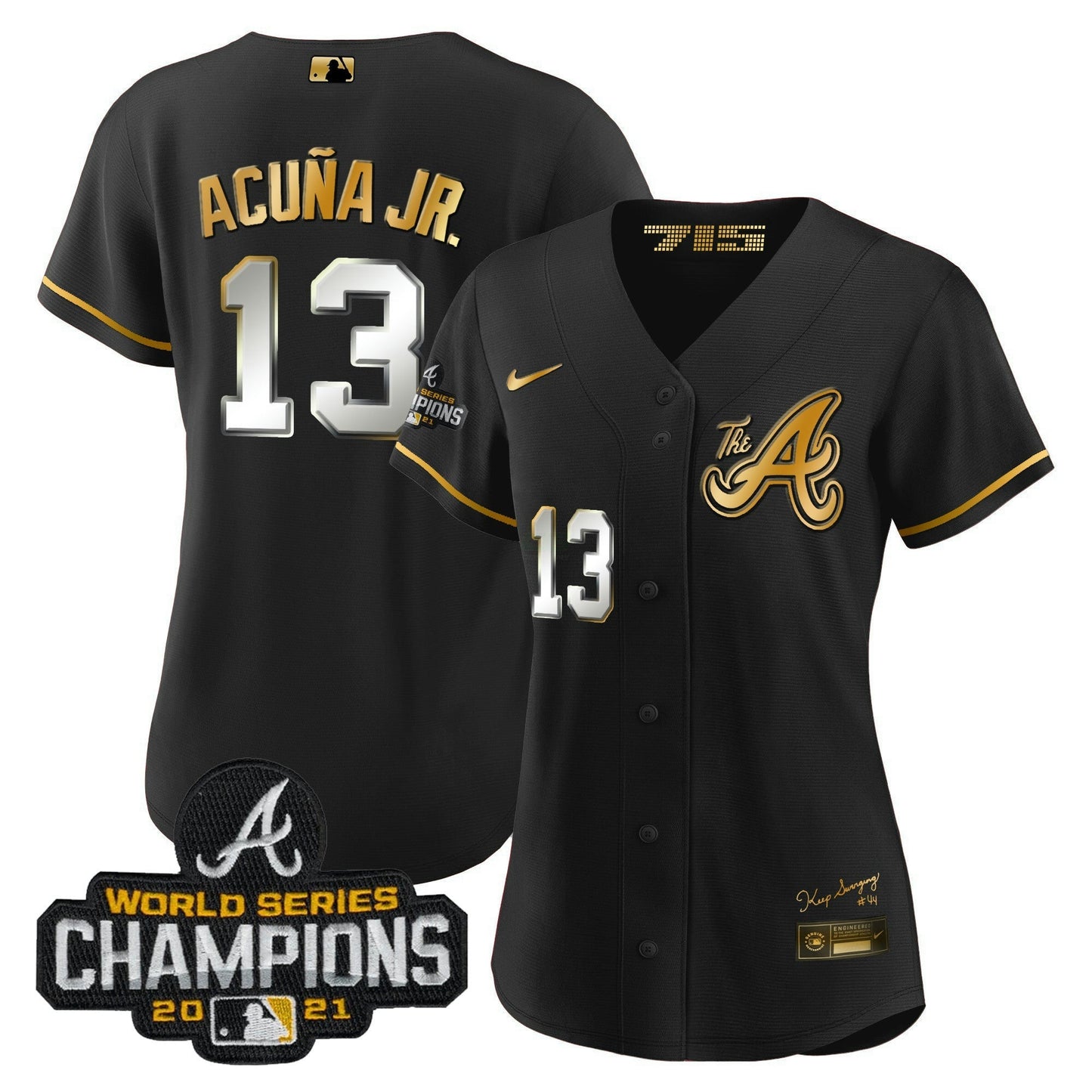 Camisa MLB Women’s Atlanta Champions City Connect Dourada Jersey