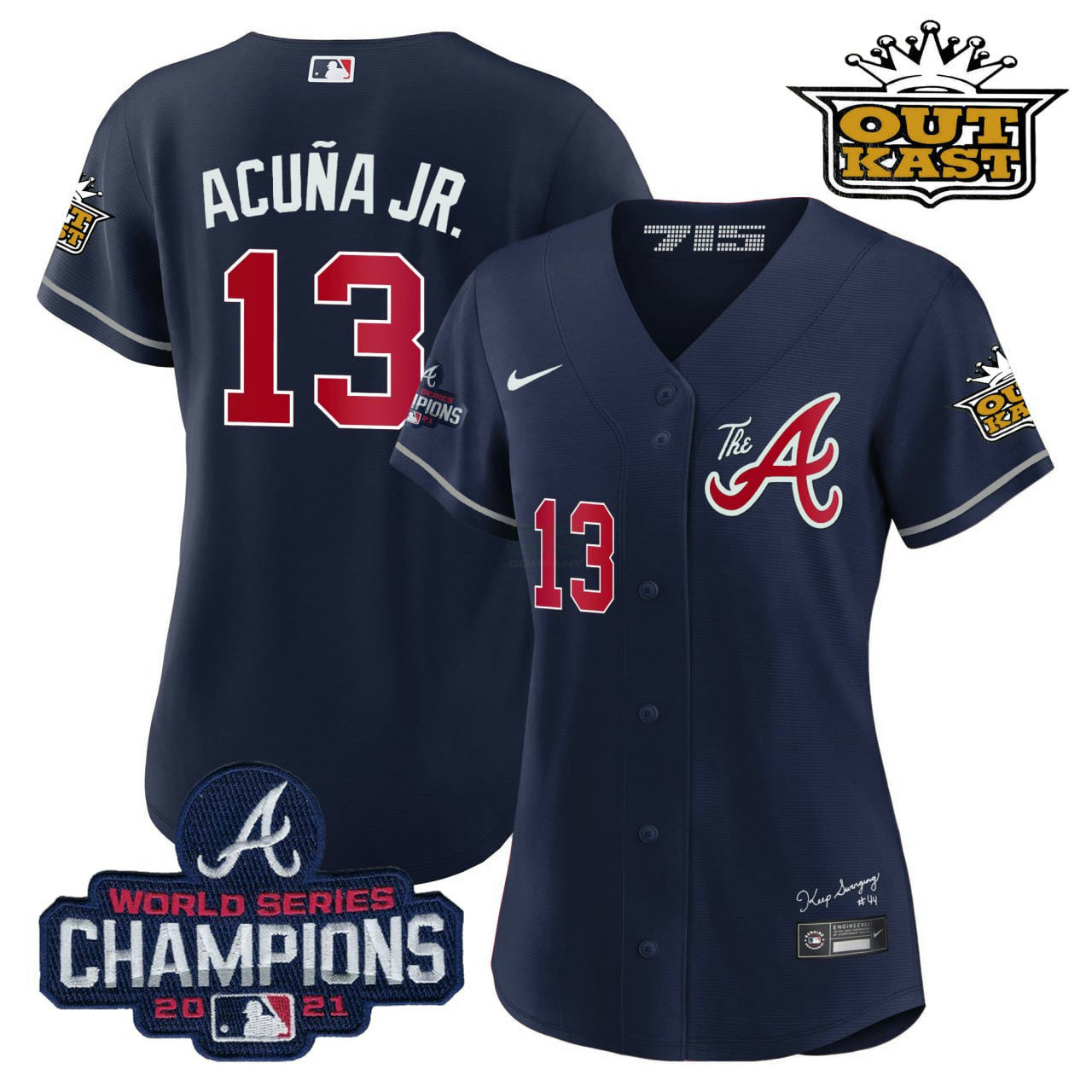 Camisa MLB Women’s Atlanta Outkast Gold The A Jersey