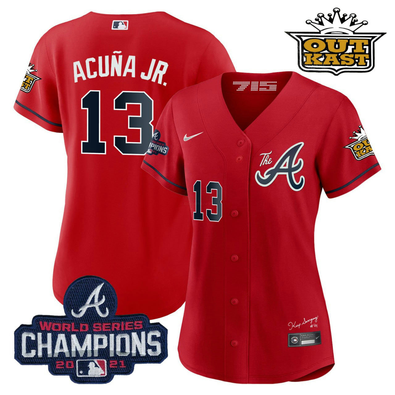 Camisa MLB Women’s Atlanta Outkast Gold The A Jersey